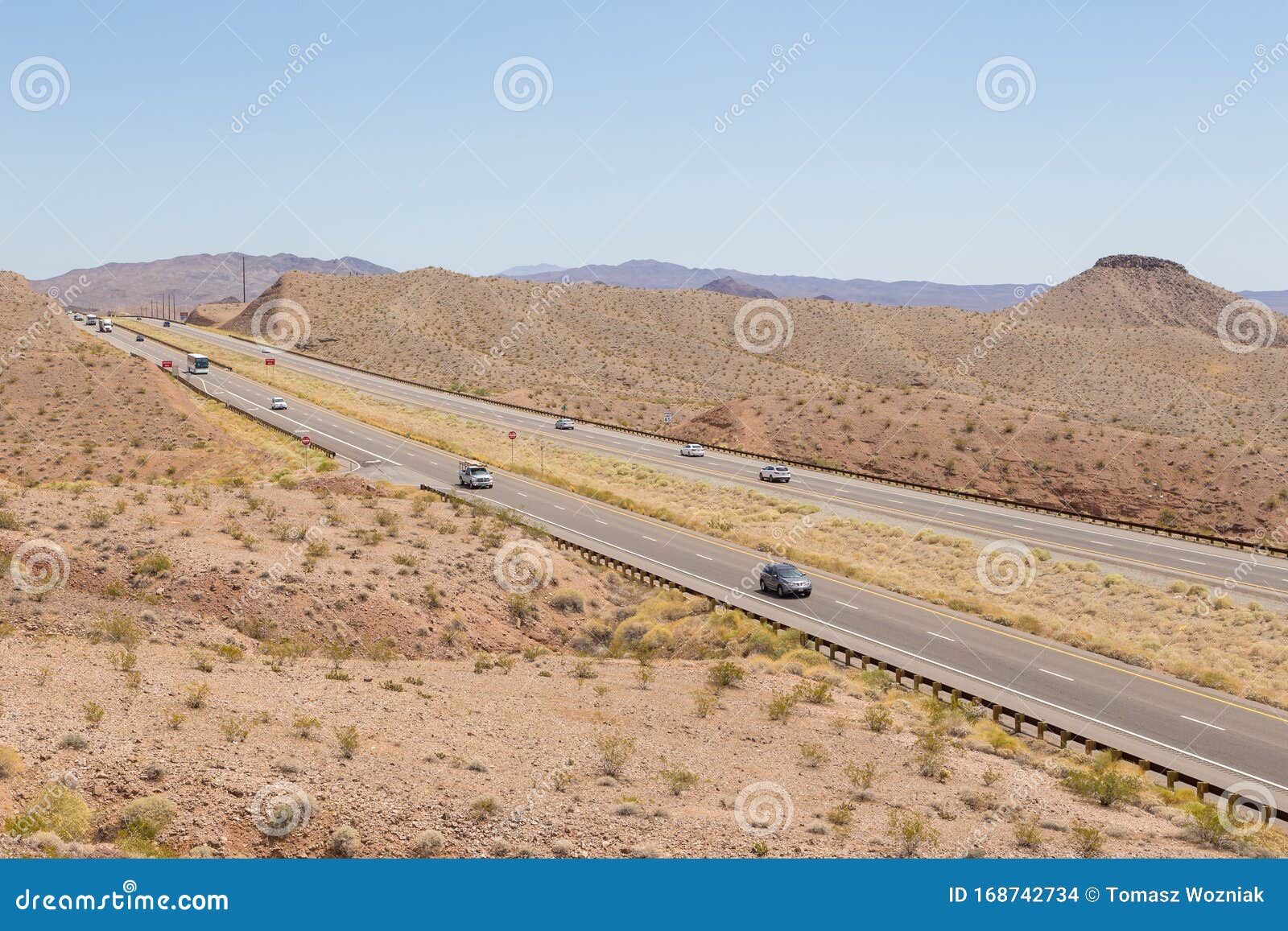 Highway through the Arizona Desert, Willow Beach, USA Editorial Stock