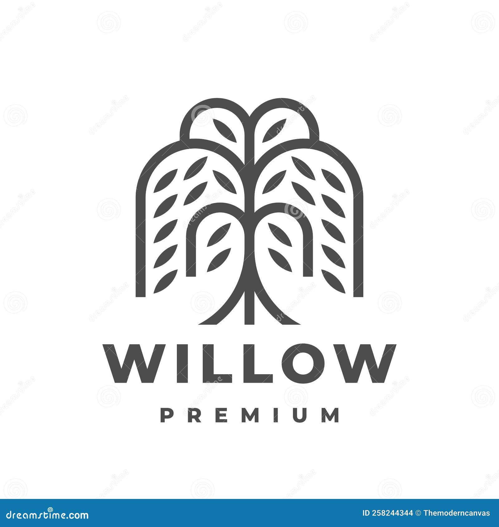 Willow tree logo design stock vector. Illustration of abstract 258244344