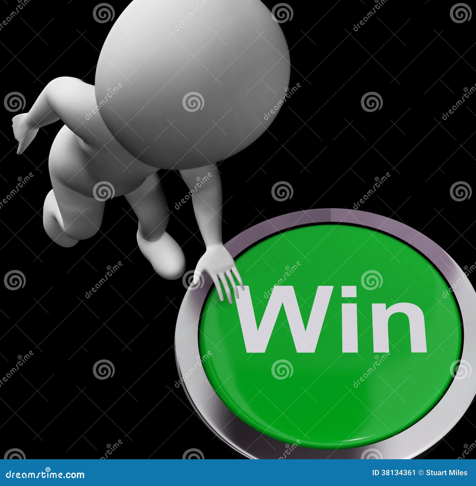 Win Button Showing Victory Or First Place