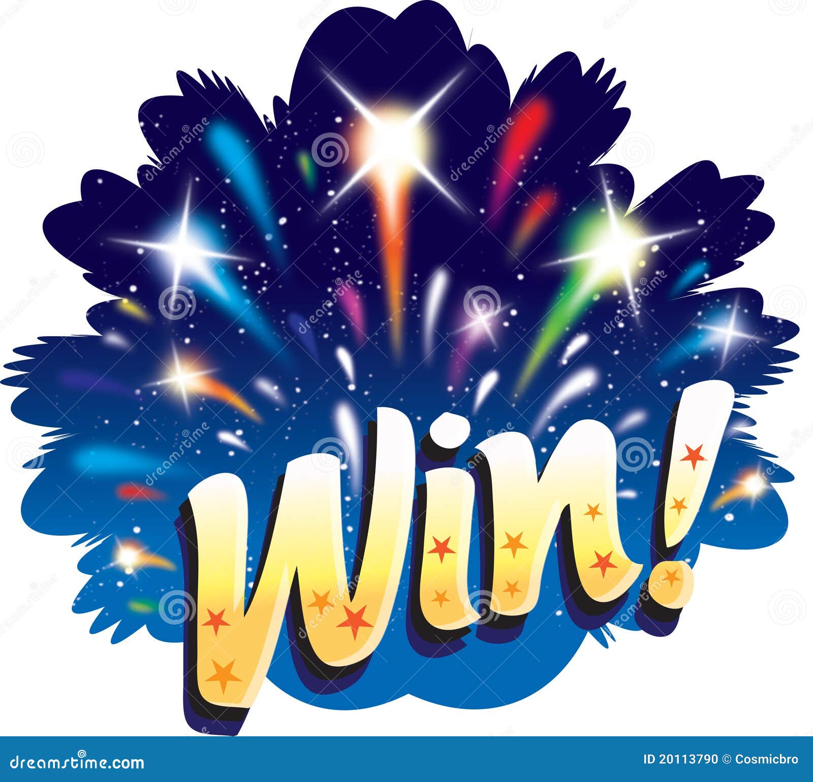 win! fun graphic firework celebration icon 