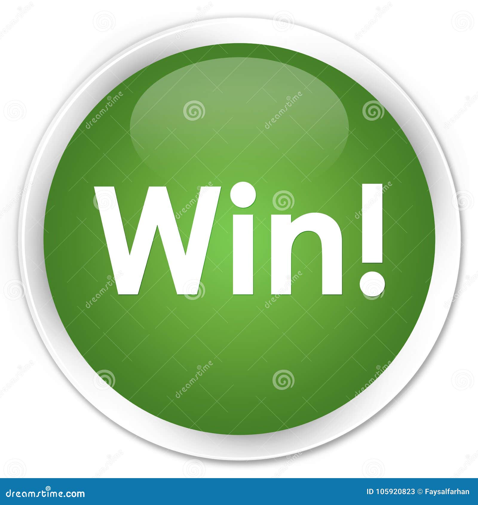 Win Premium Soft Green Round Button Stock Illustration Illustration