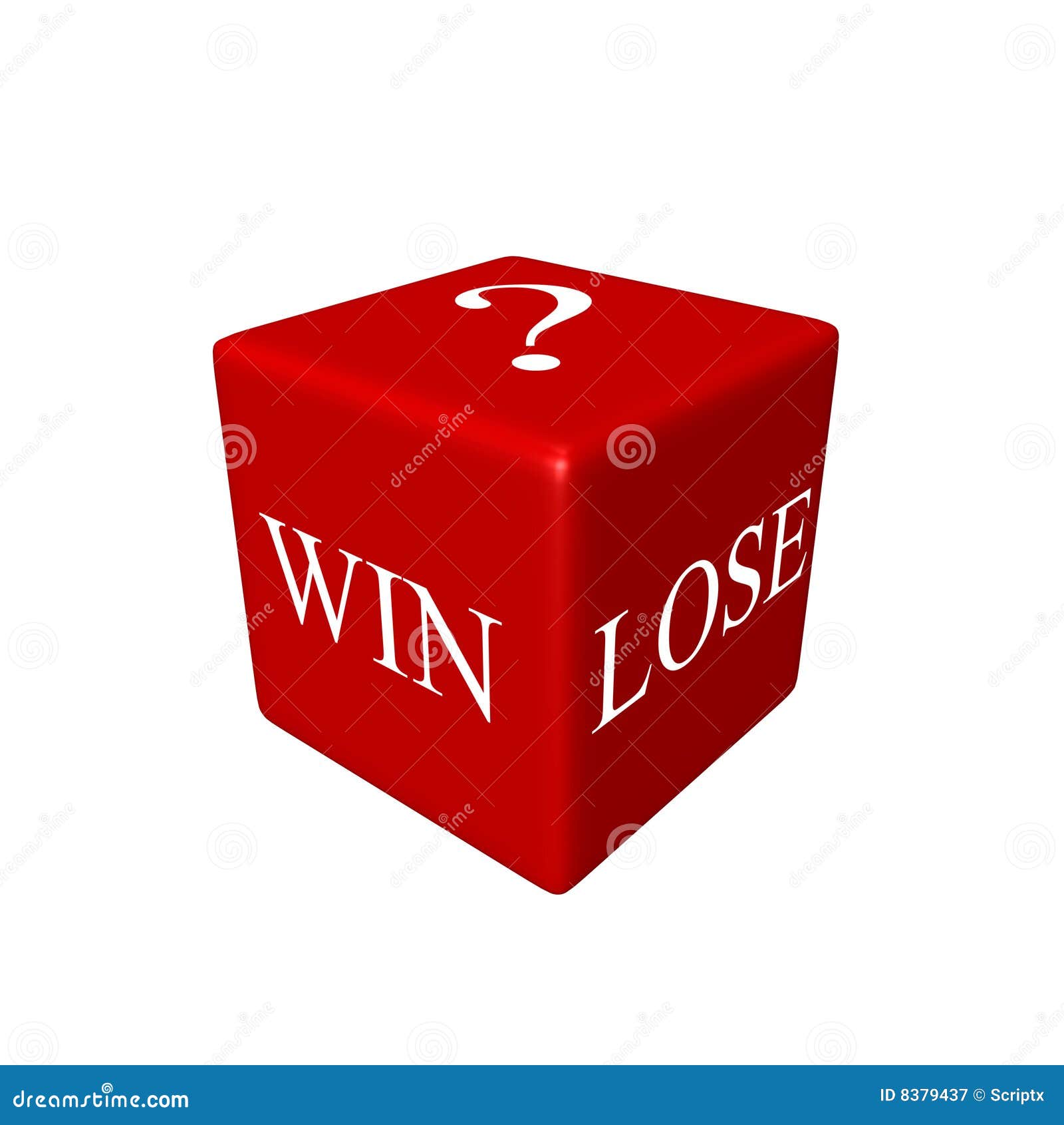 Win Lose Draw Red Dice Great PowerPoint ClipArt for Presentations