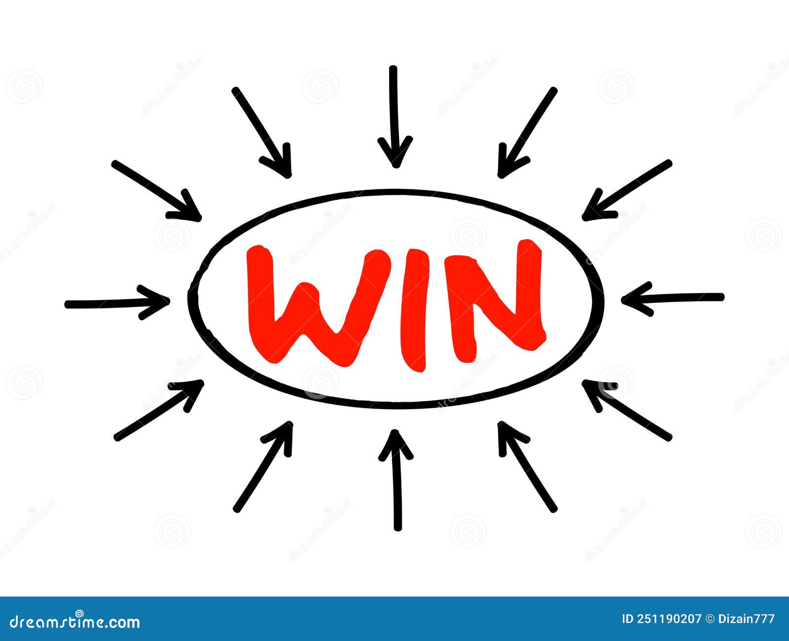 WIN Want it Now Acronym, Text Concept with Arrows Stock Illustration Illustration of
