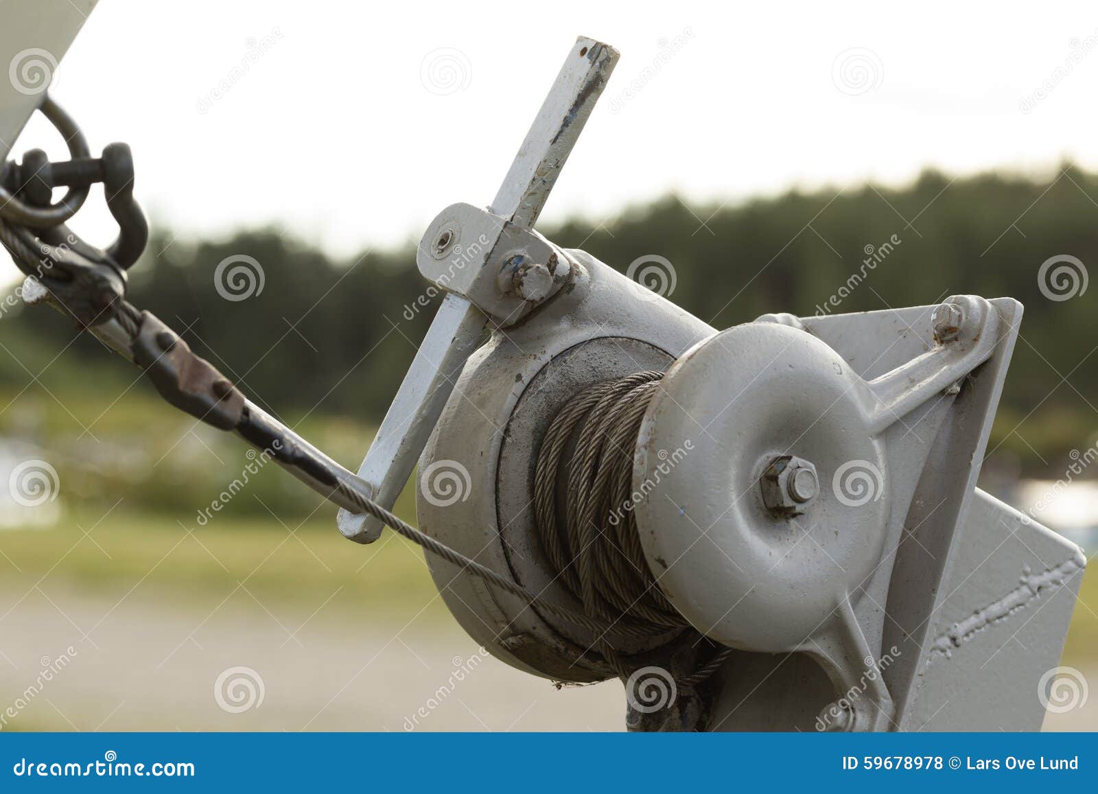 Winch for boats stock photo. Image of wire, iron, winch 59678978