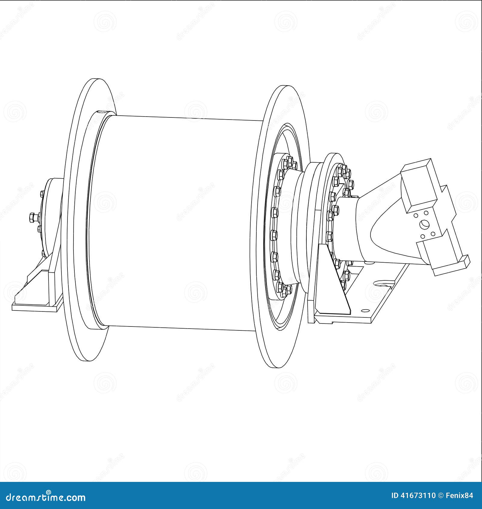 Winch stock vector. Illustration of machinery, elevator 41673110