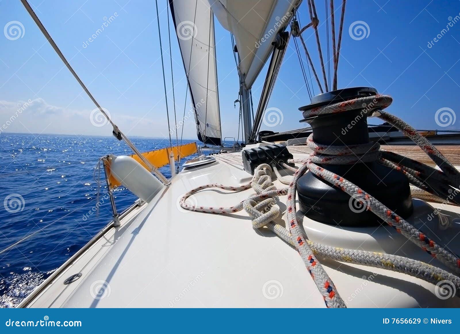 winch on a sailing yacht