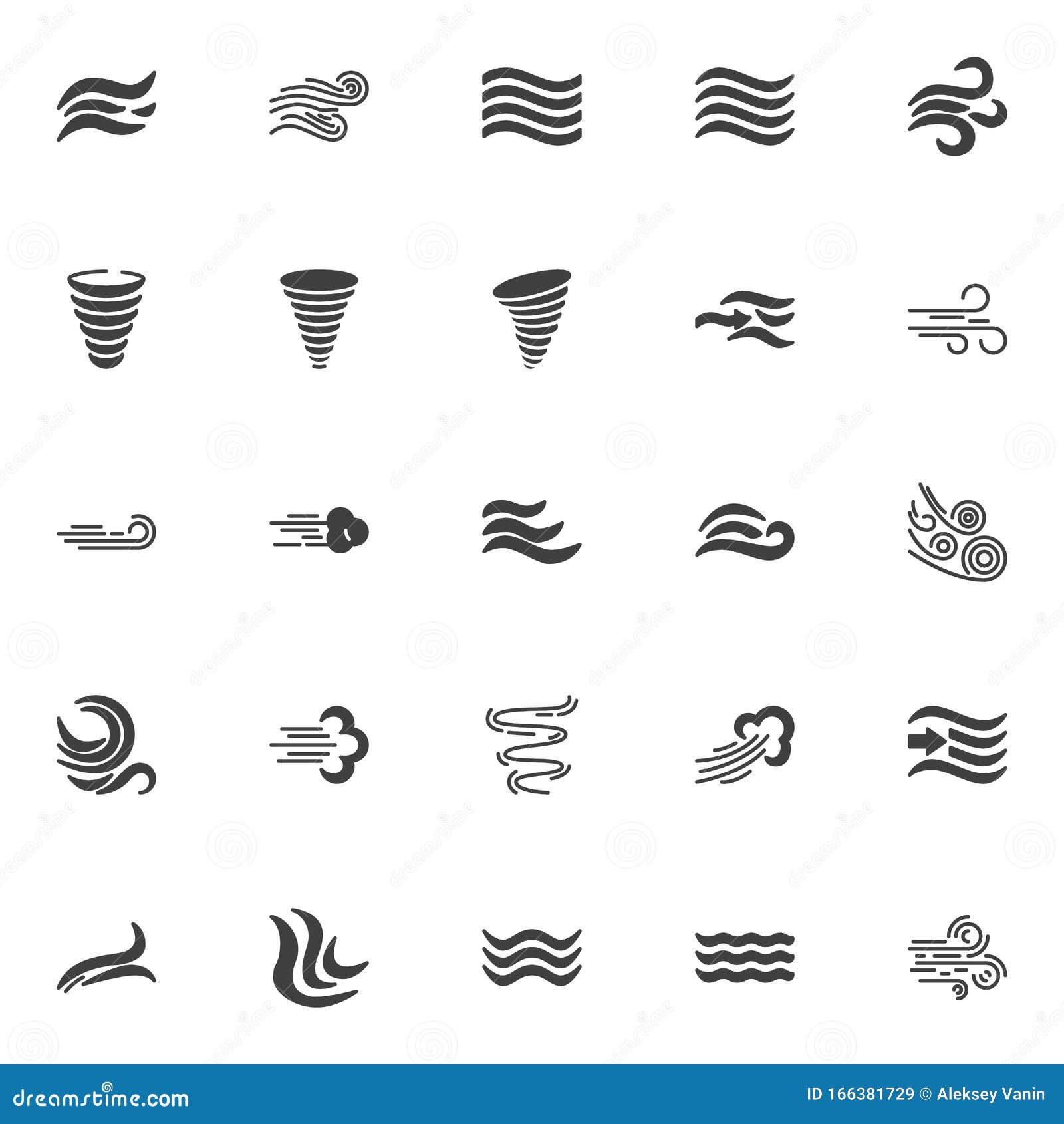 wind blow  icons set