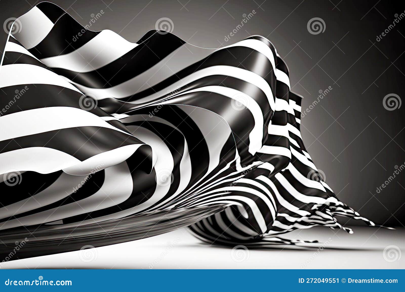 Windblowing Black White Flag for Start of Formula One Racing
