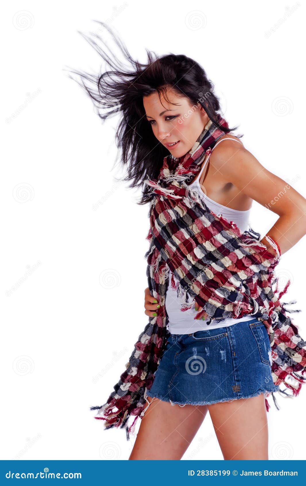 Wind blown hair and scarf stock image. Image of relaxed 28385199