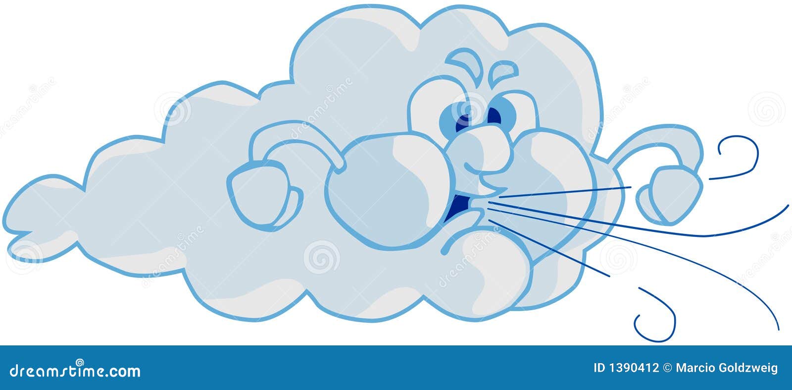 Cartoon Blue Wind Clouds wind and cloud stock photography - image 