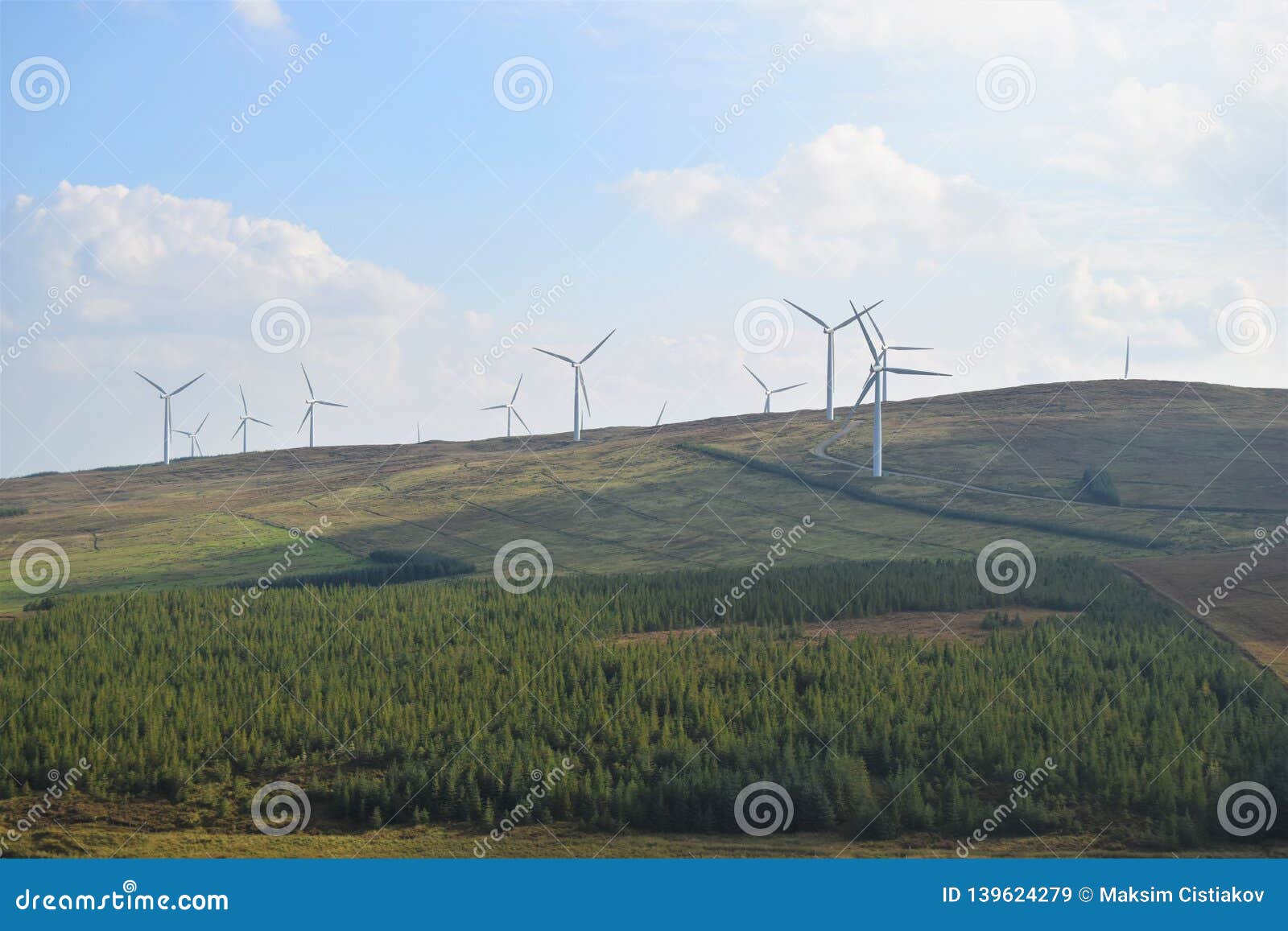 wind farm catching up high winds