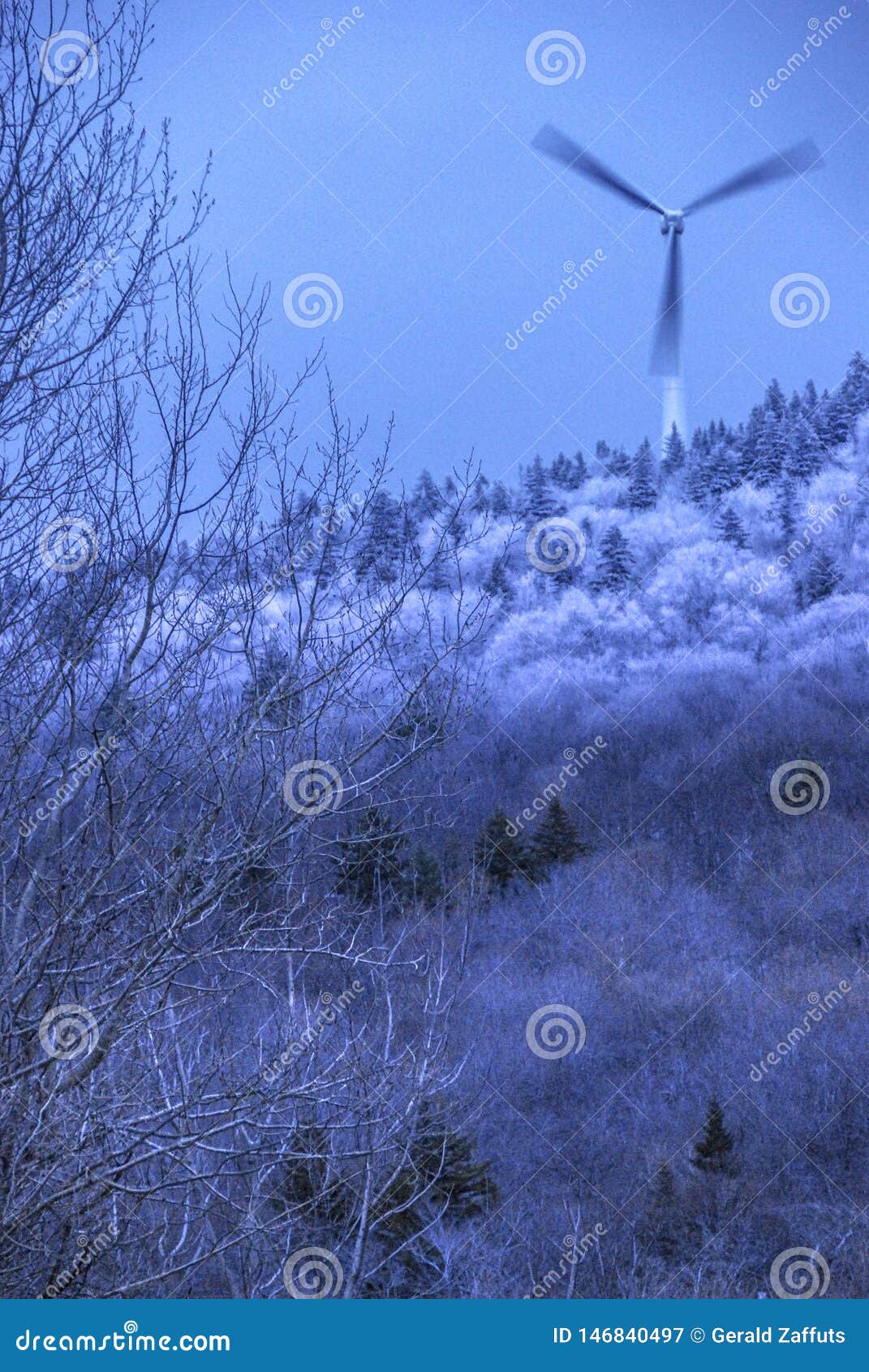 Wind Mill on a Vermont Mountain Top Stock Image Image of mountain