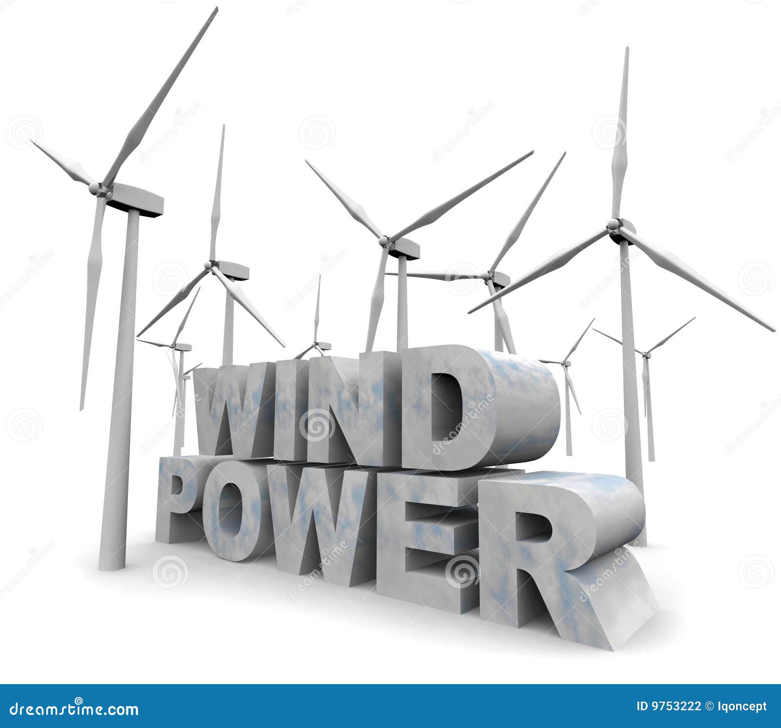 Wind Power Words - Alternative Energy Stock Photography - Image 