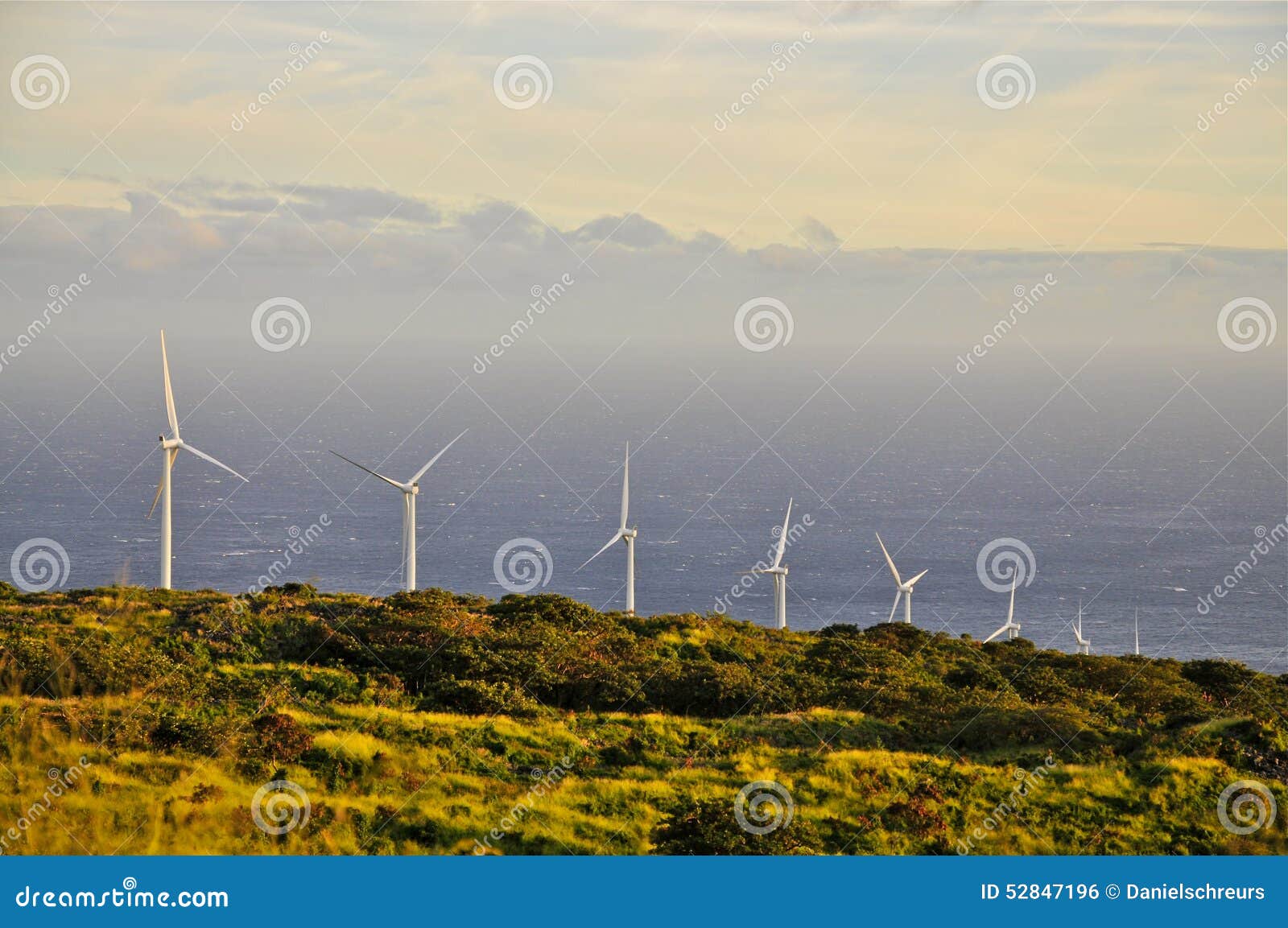 Windpowered Generators on Maui Coast Stock Photo Image of noise