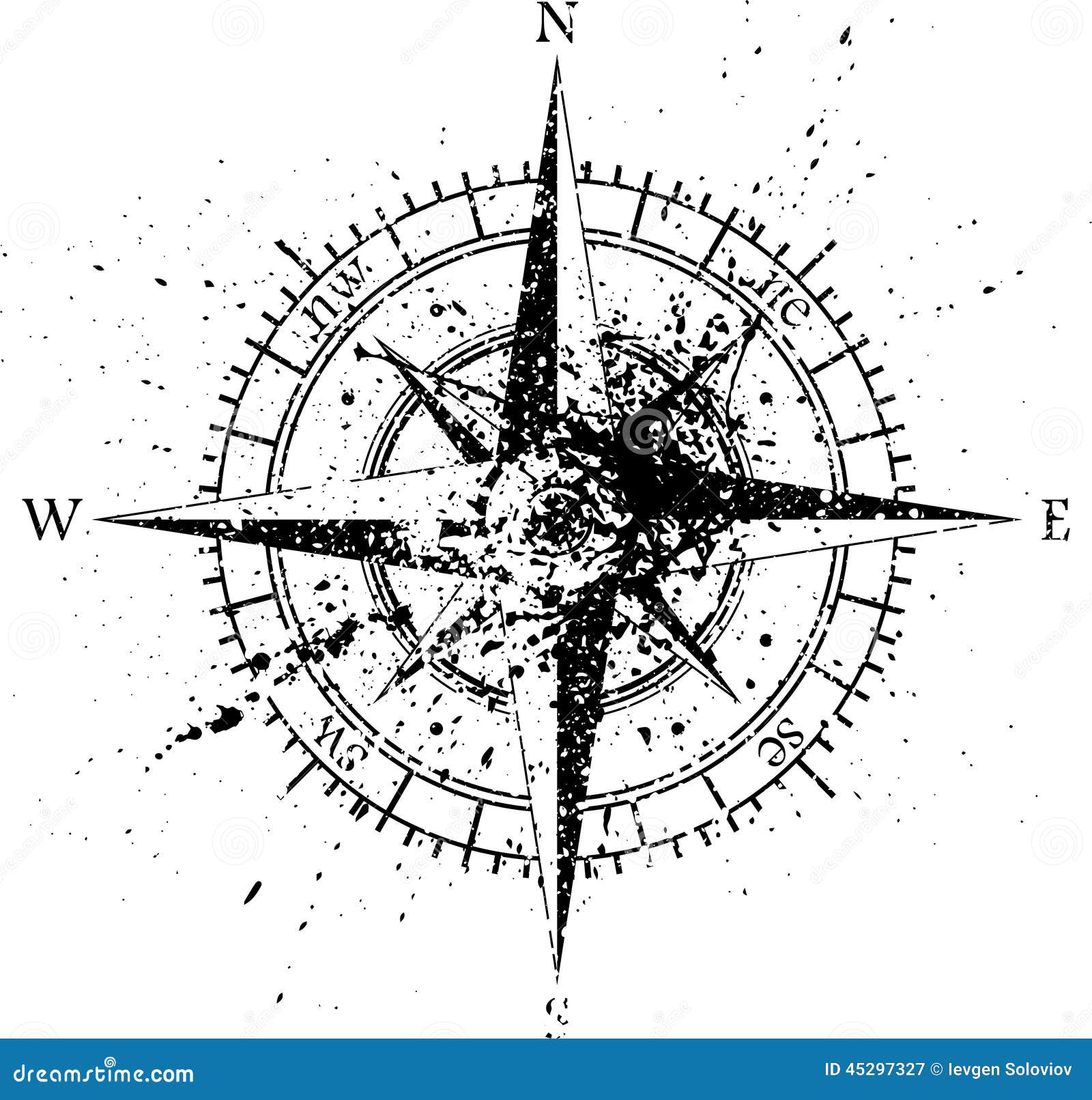 Wind rose stock vector. Illustration of degree, icon - 45297327