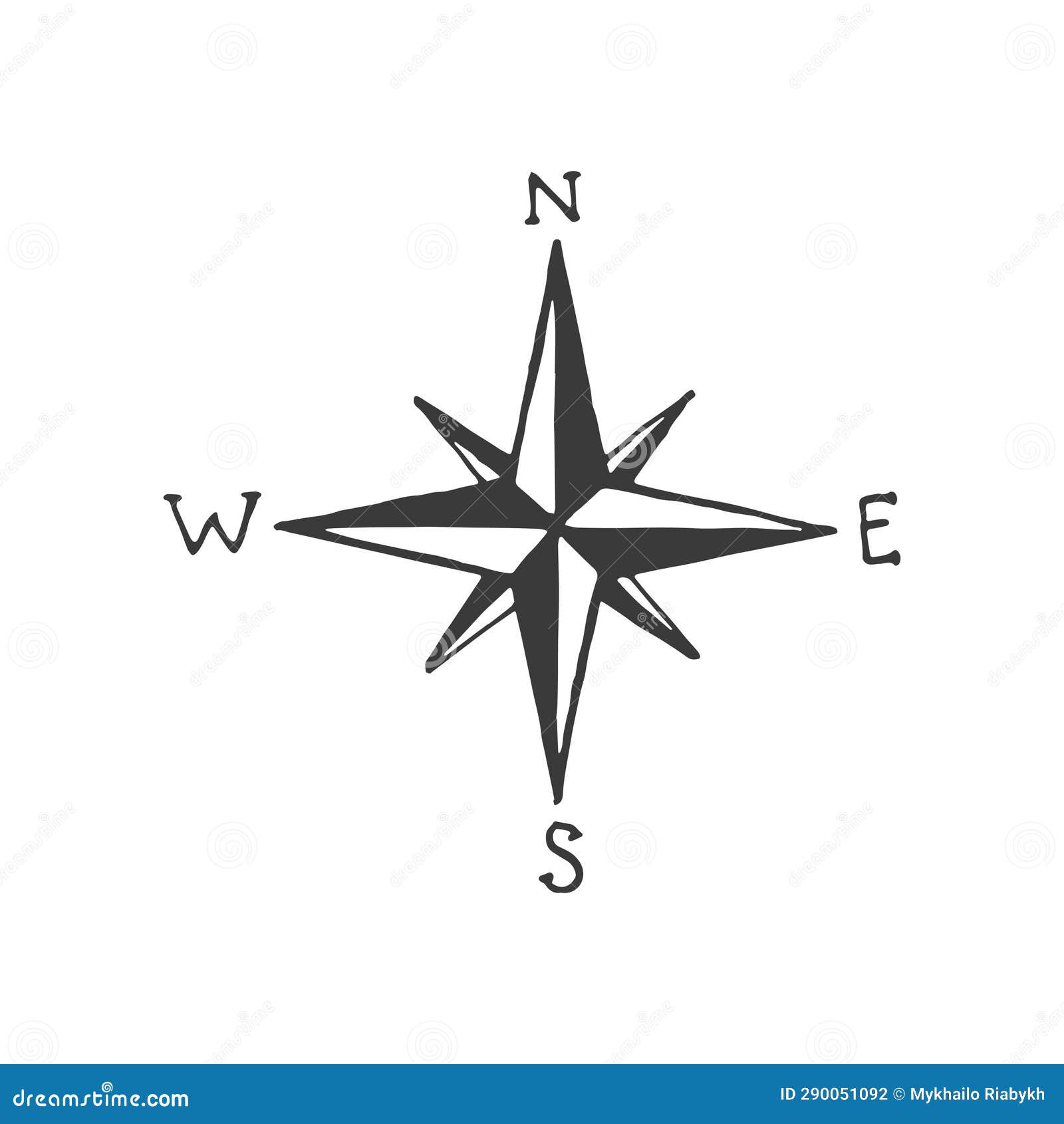 Wind Rose Drawing, Wind Rose, Compass Illustration Stock Illustration