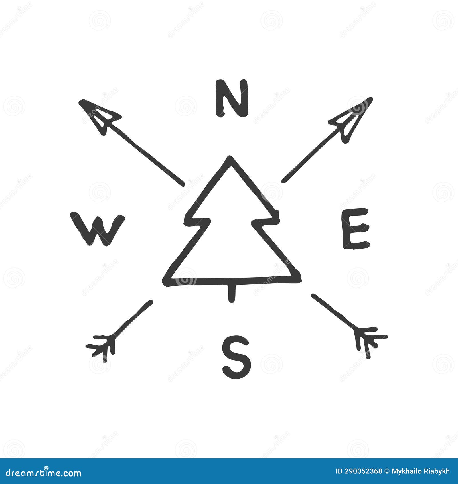 Wind Rose Drawing, Wind Rose, Compass Illustration Stock Illustration