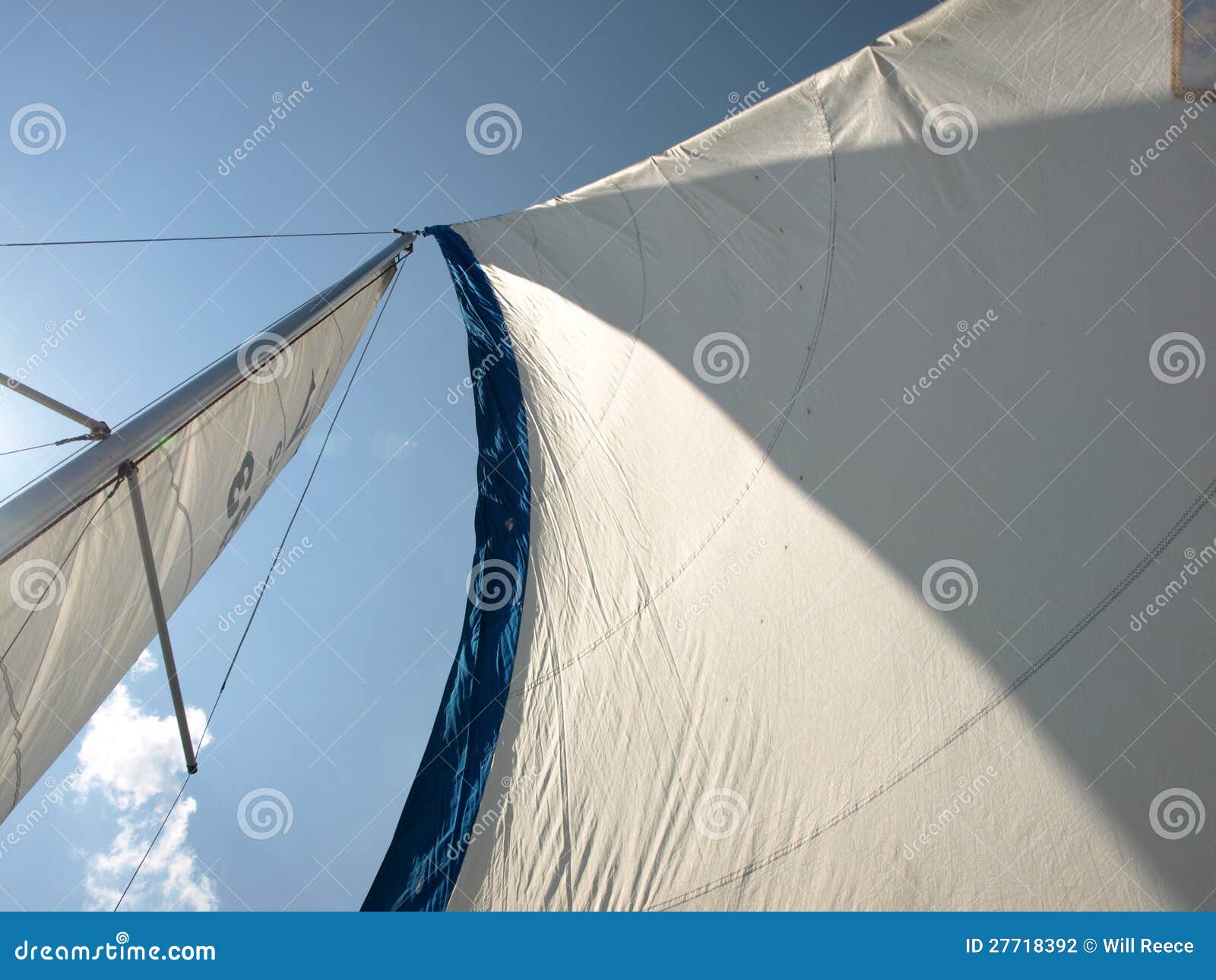 wind in sails in sailboat