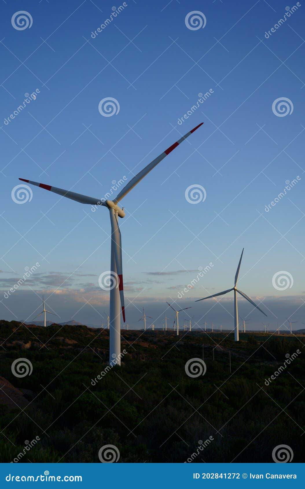 wind turbine with beautiful blue sky, portoscuso,south sardinia