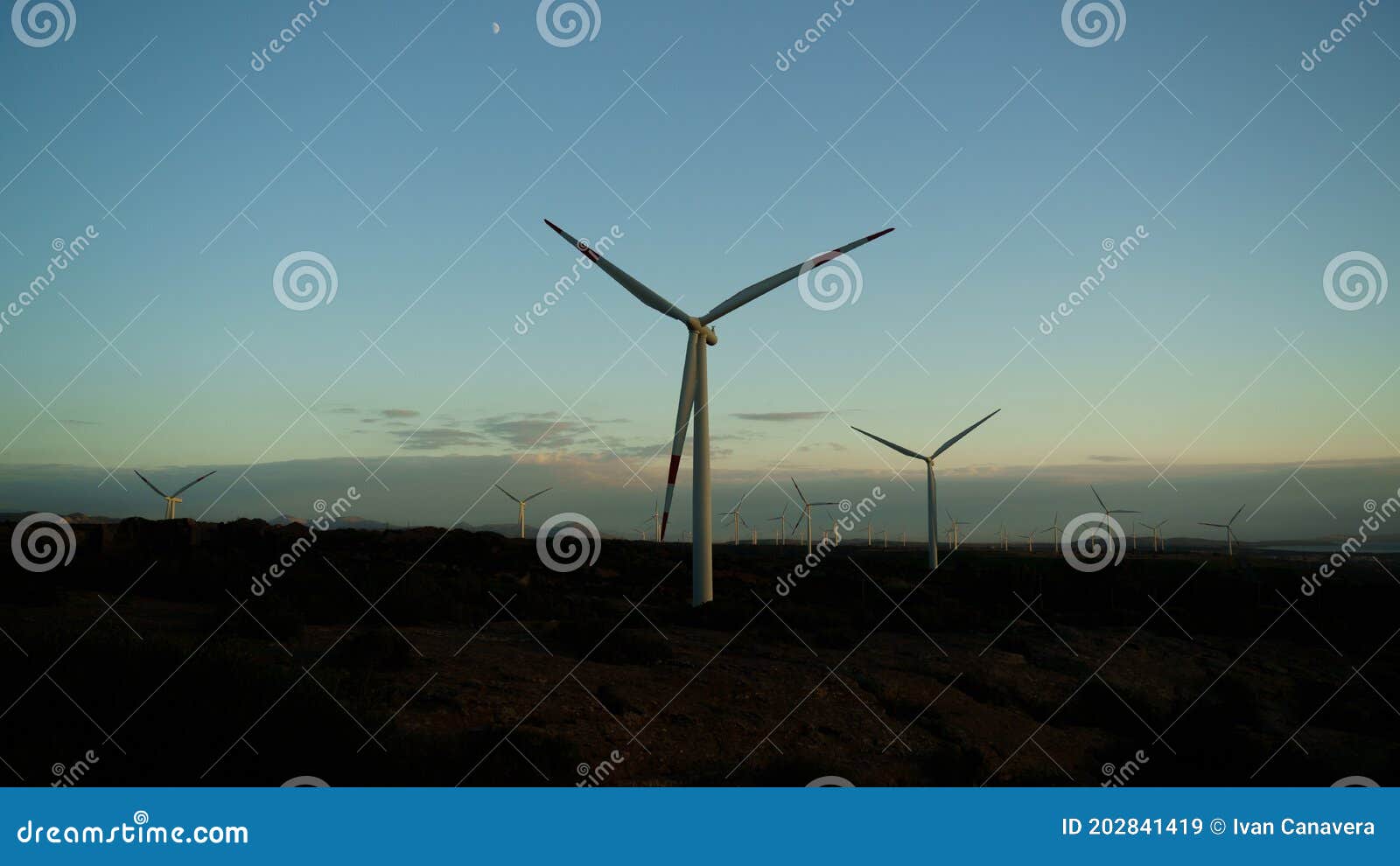wind turbine with beautiful blue sky, portoscuso,south sardinia