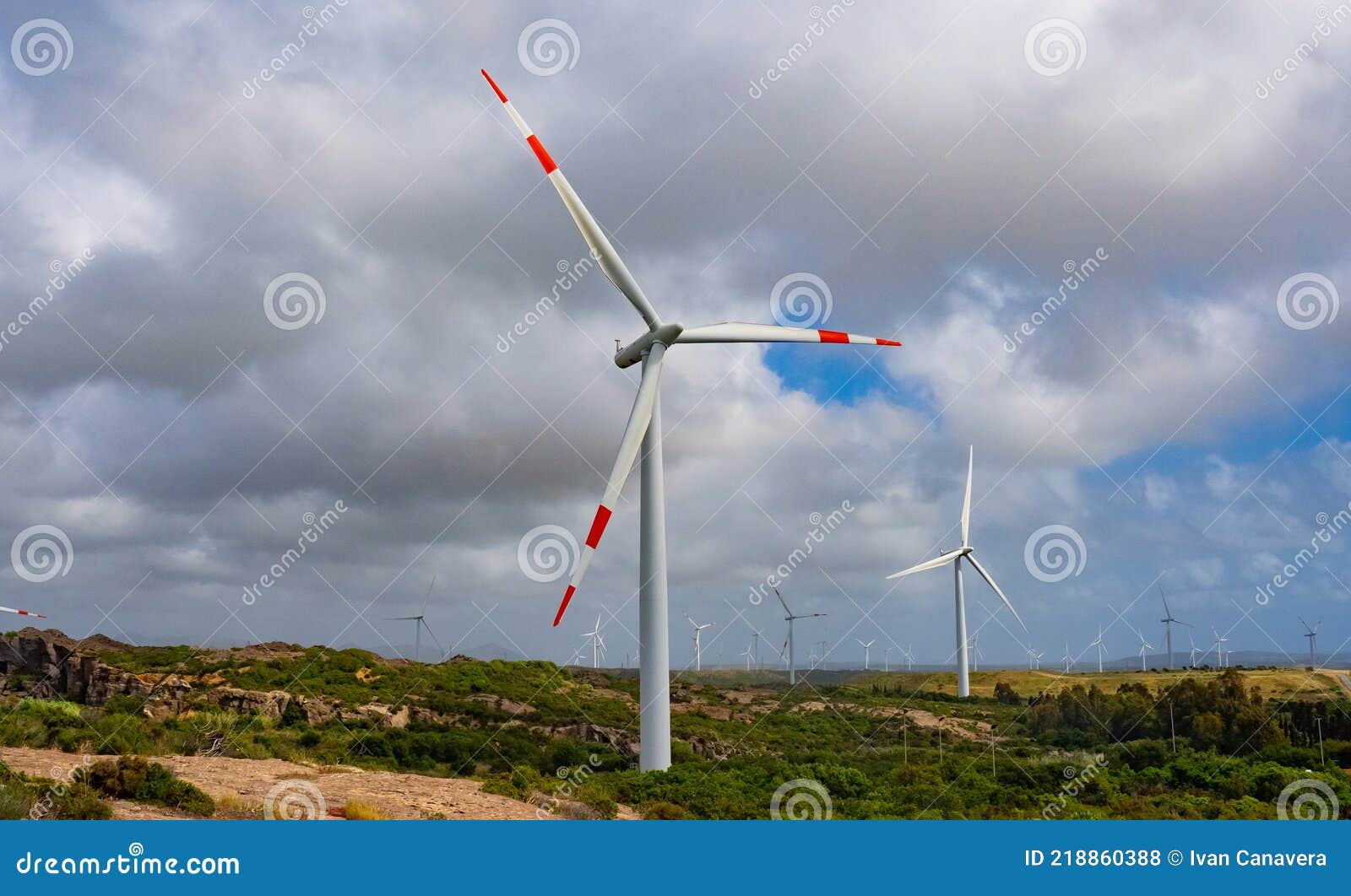 wind turbine with beautiful cloud sky