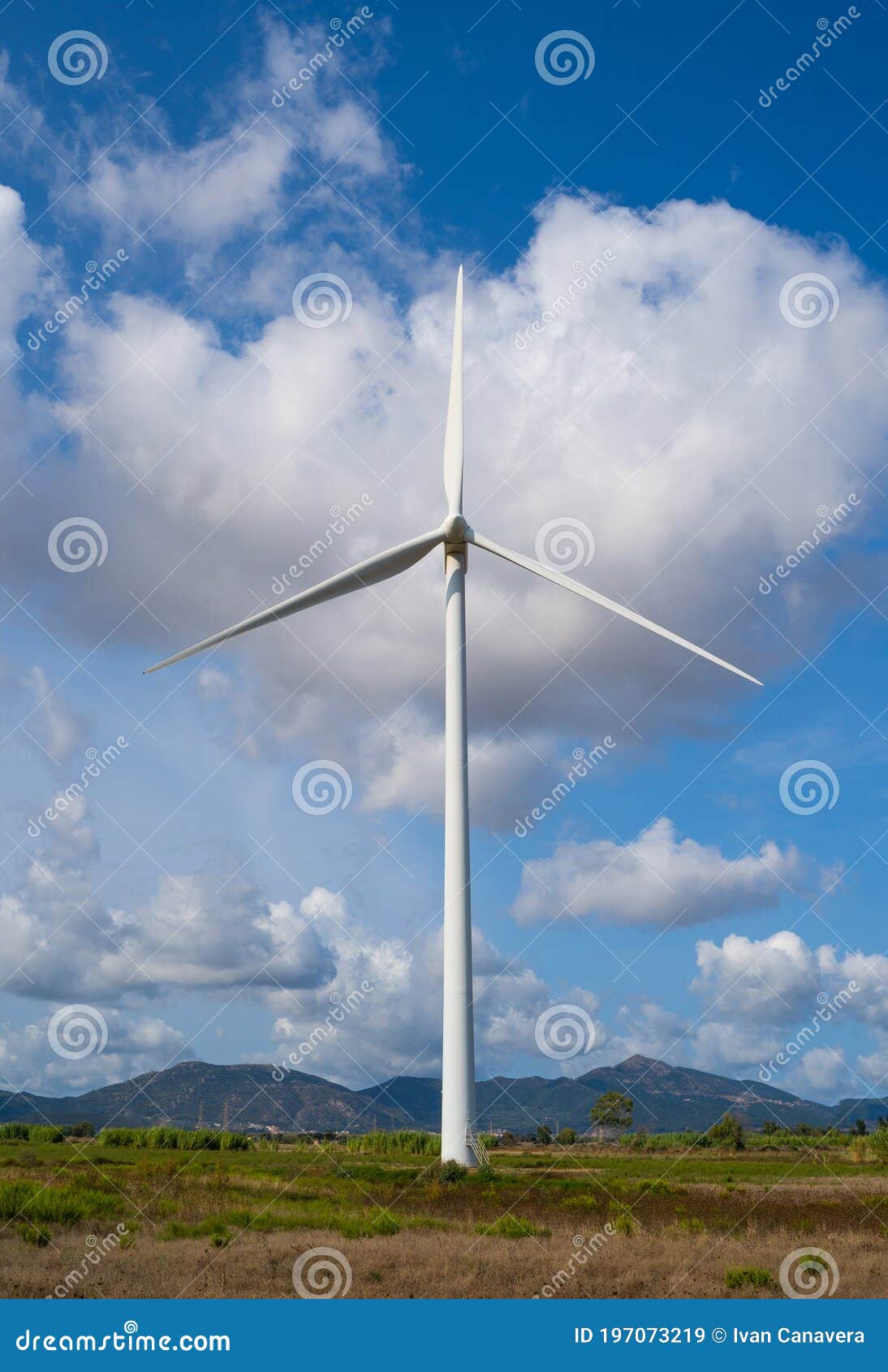 wind turbine with beautiful blue sky