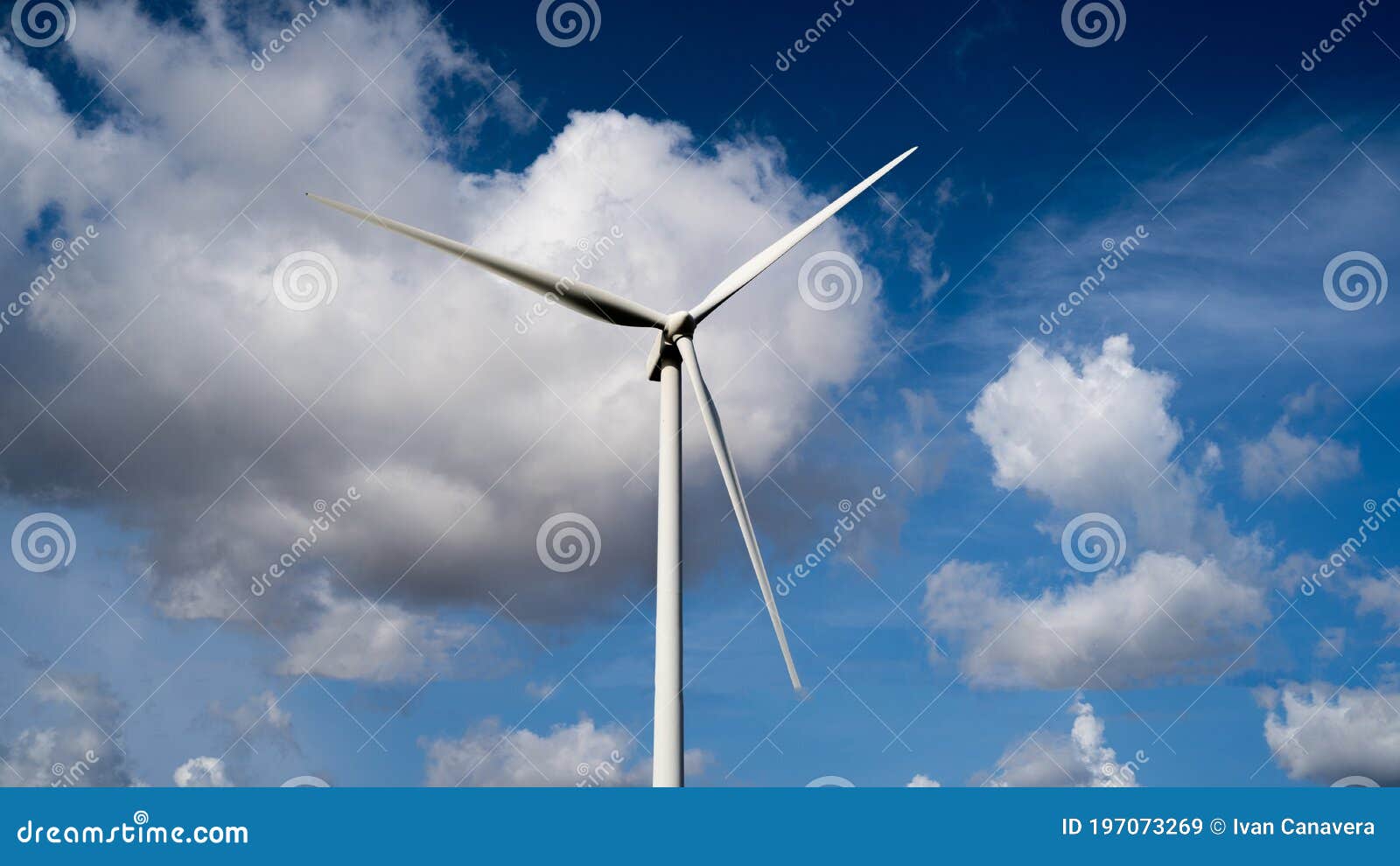 wind turbine with beautiful blue sky