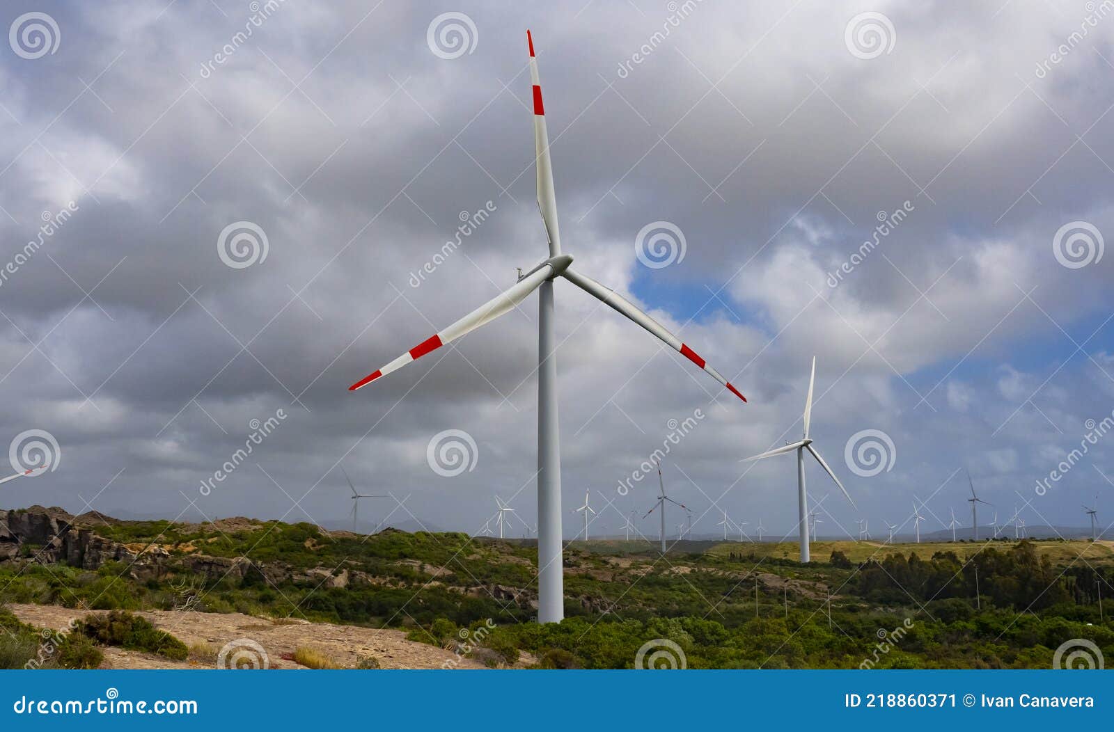 wind turbine with beautiful blue sky