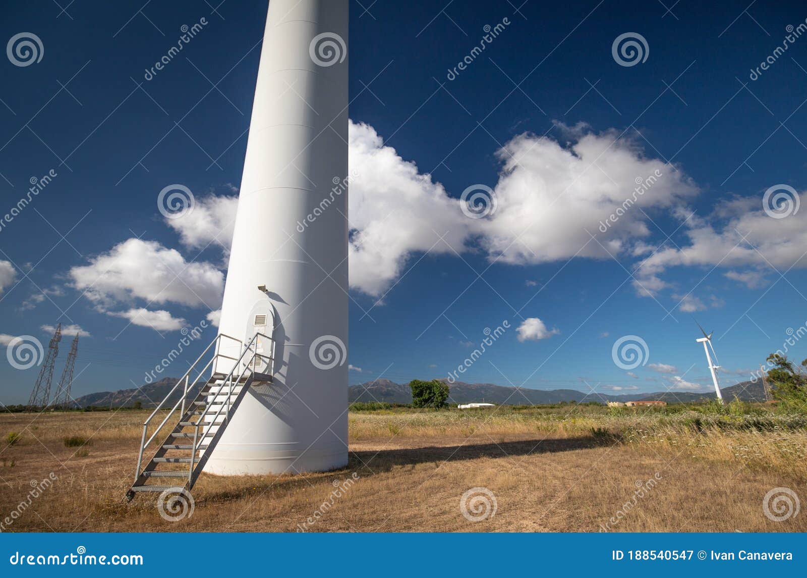 wind turbine with beautiful blue sky