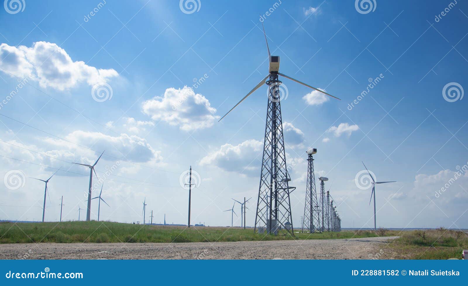 The Wind Turbine, or Wind Energy Converter Group Stock Photo Image of