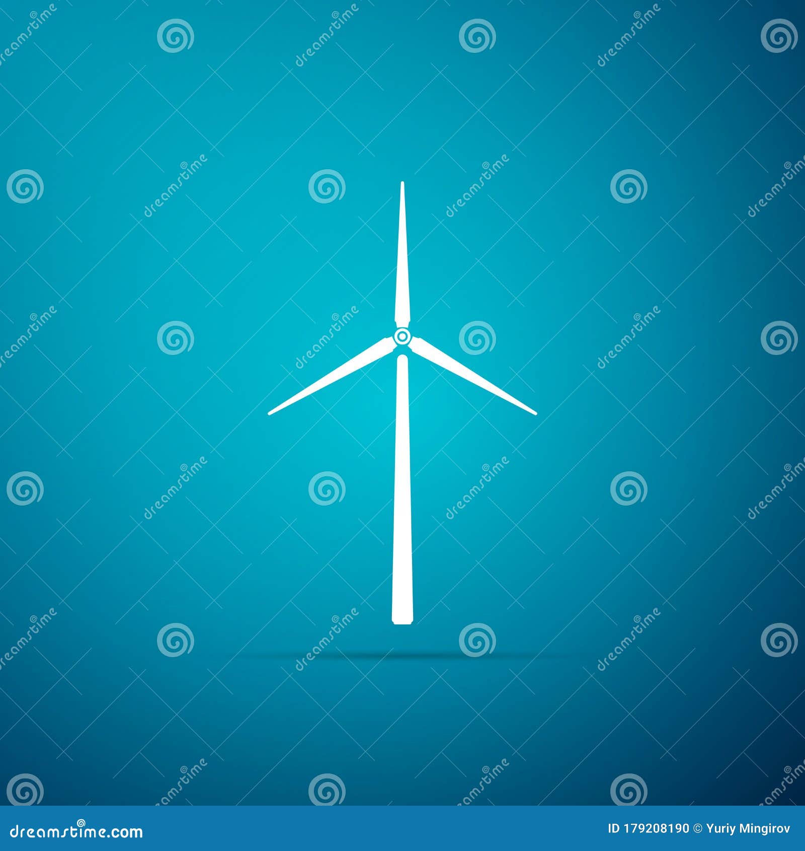 Download Wind Turbine Icon Isolated On Blue Background. Wind ...