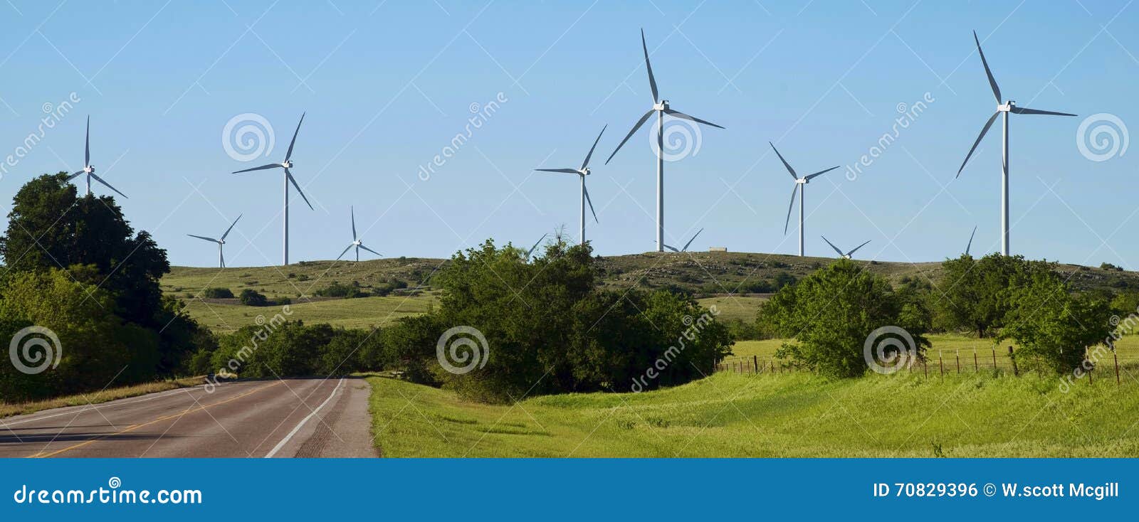 Wind Turbines in Oklahoma. stock photo. Image of industrial 70829396