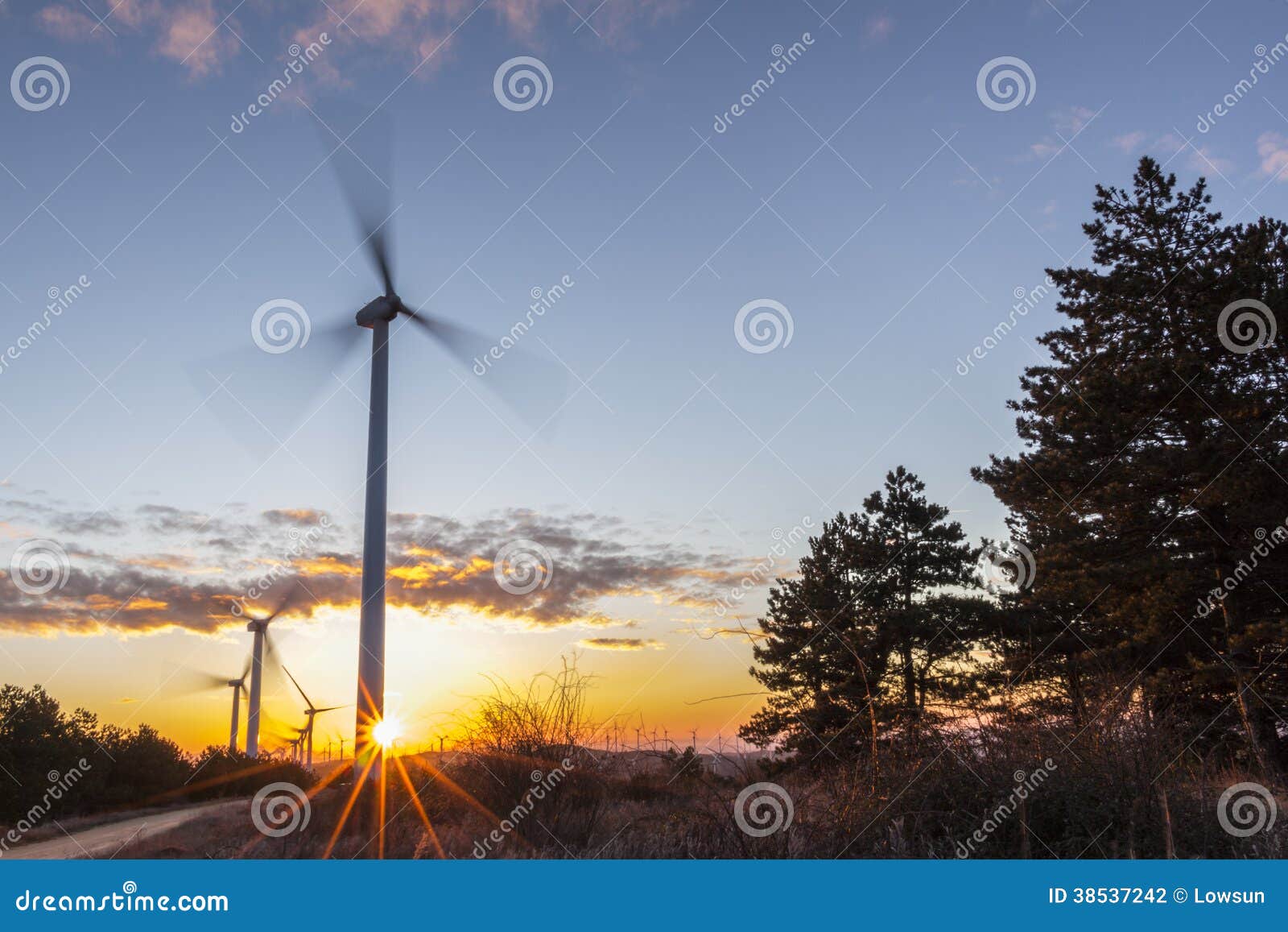 wind turbines at sunrise 1