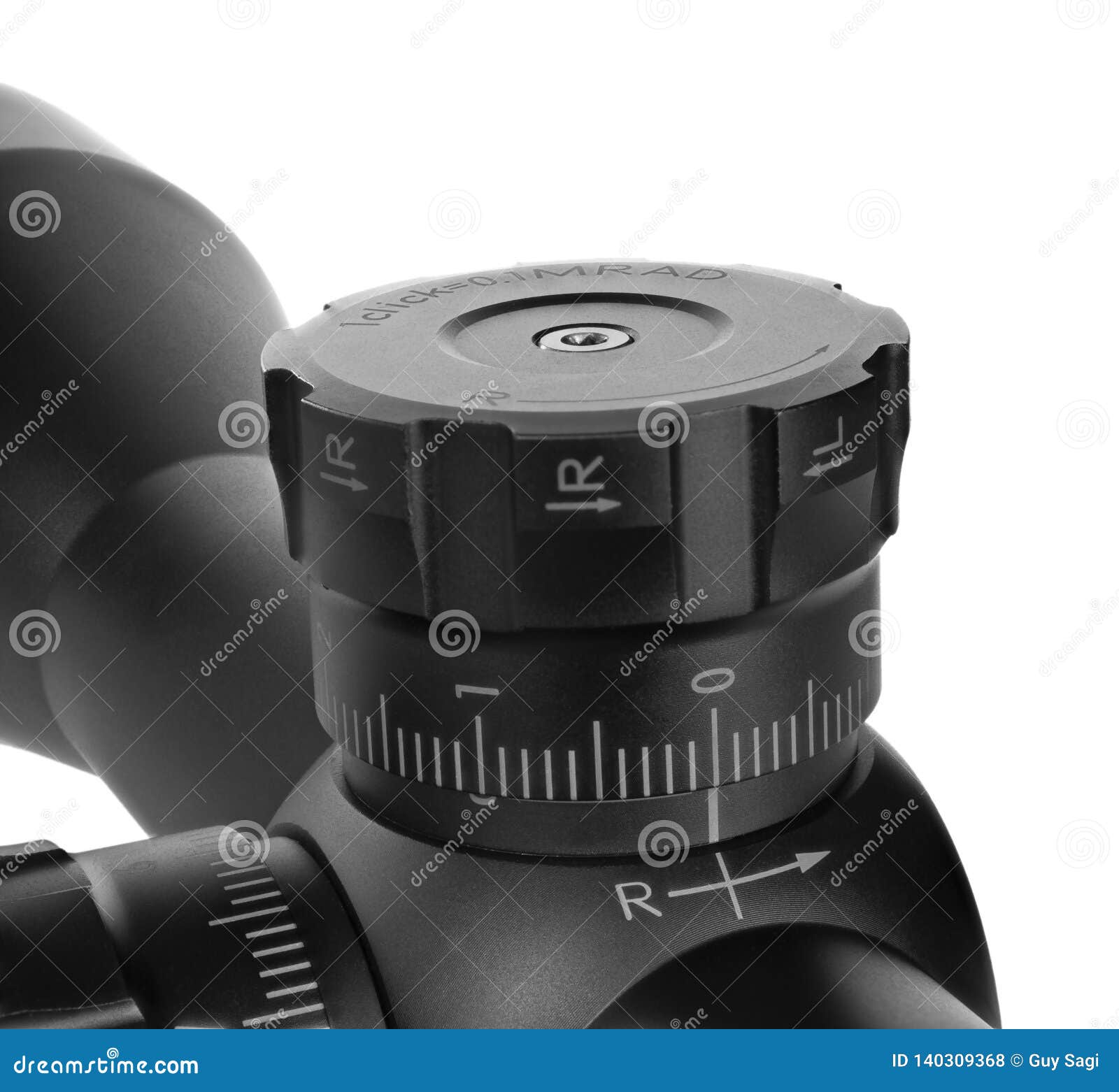 Windage Adjustment on a Sniper Scope Stock Photo Image of tube, gray