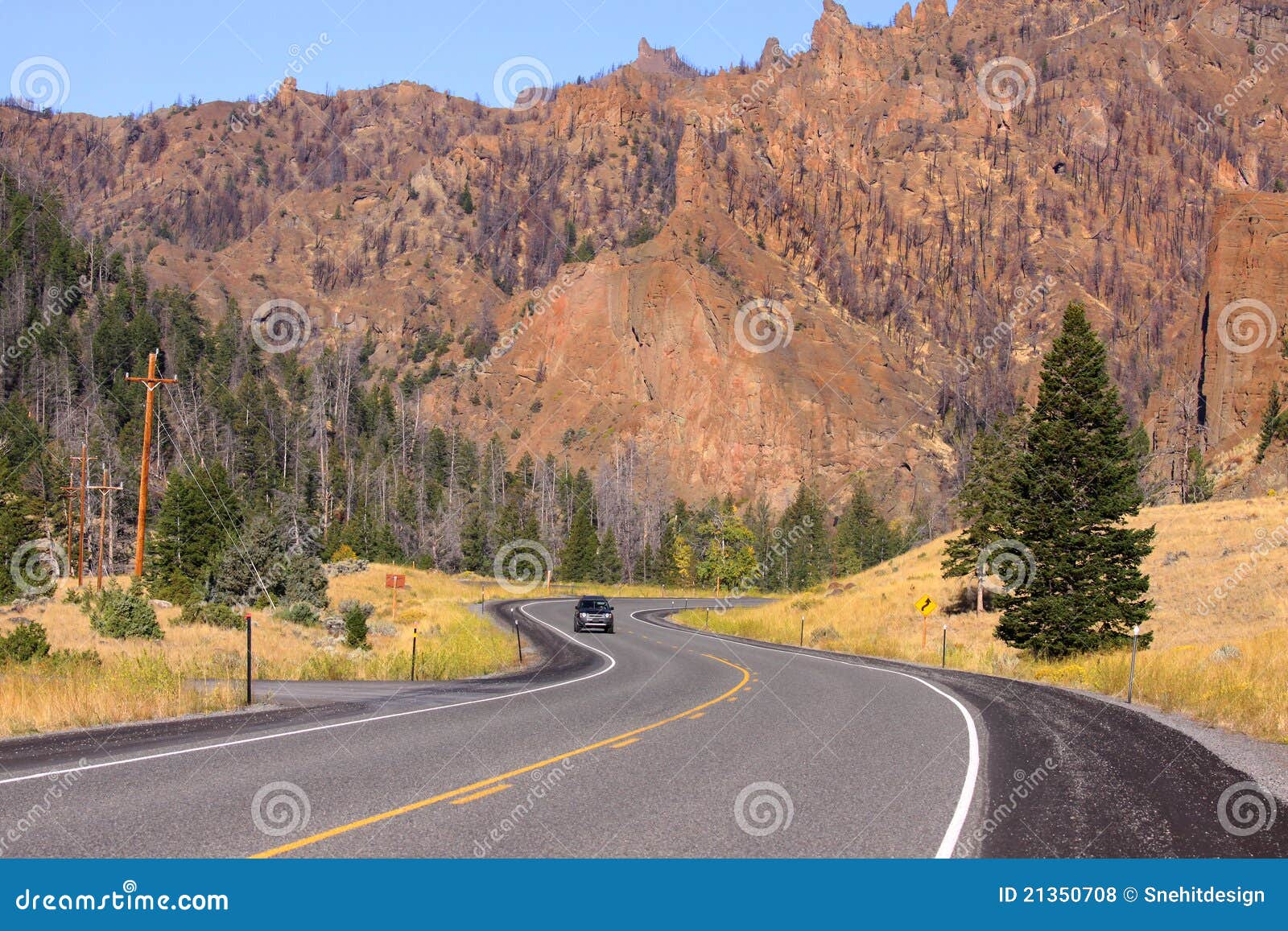 Winding drive stock photo. Image of buffalo, mountains 21350708