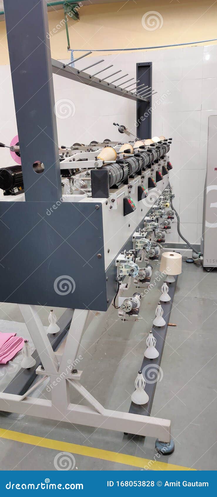 This is Winding Machine for Textile Industry Use for Stock Photo