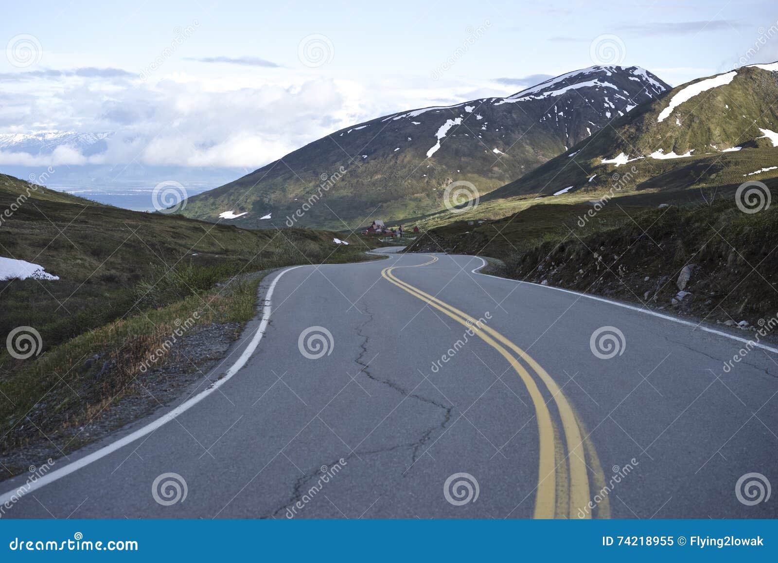 Winding Road through Hatchers Pass Alaska Stock Image Image of environment, deserted 74218955