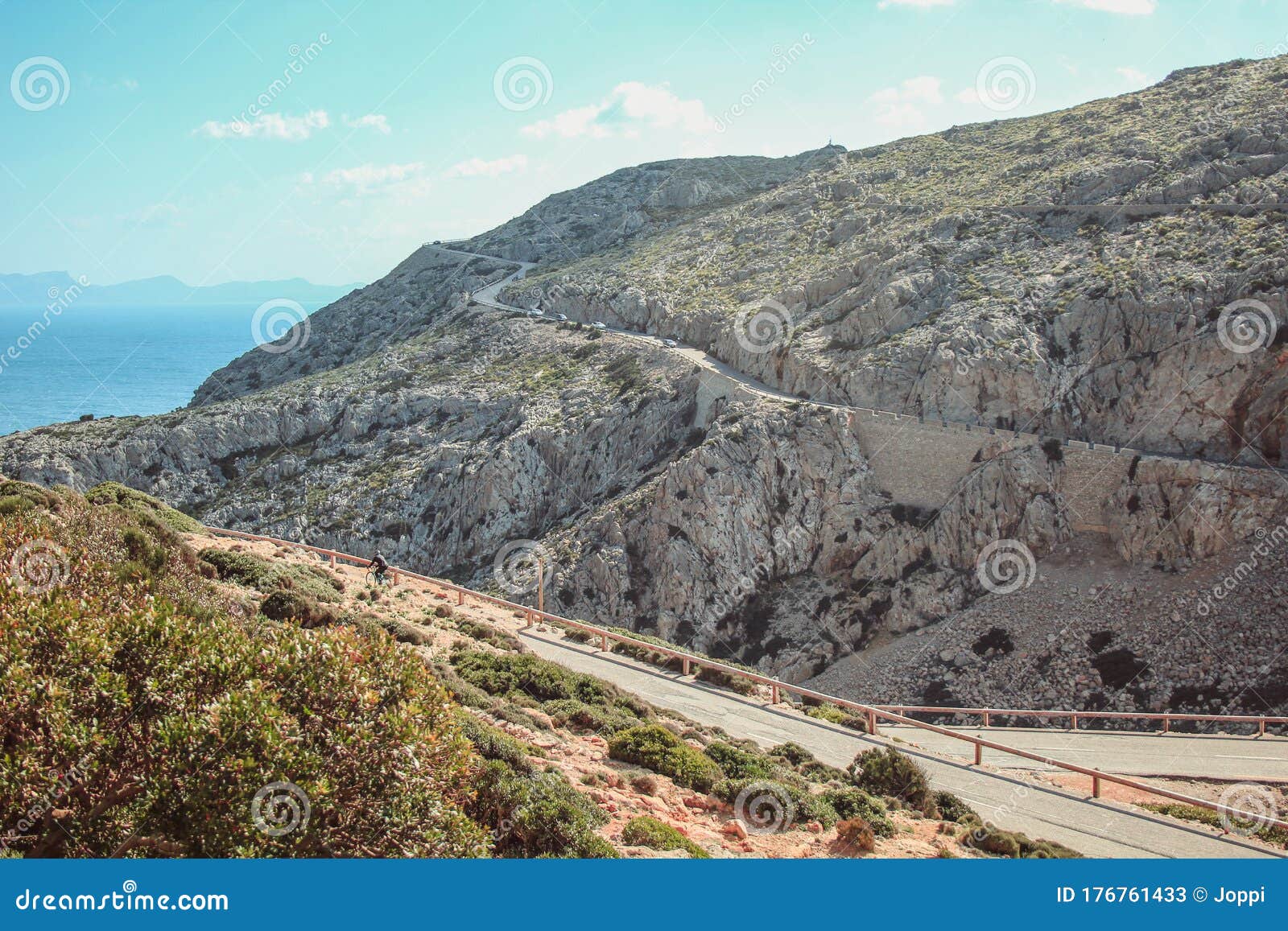 winding road through serra de tramuntana, view from cap de formentor in mallorca, spain