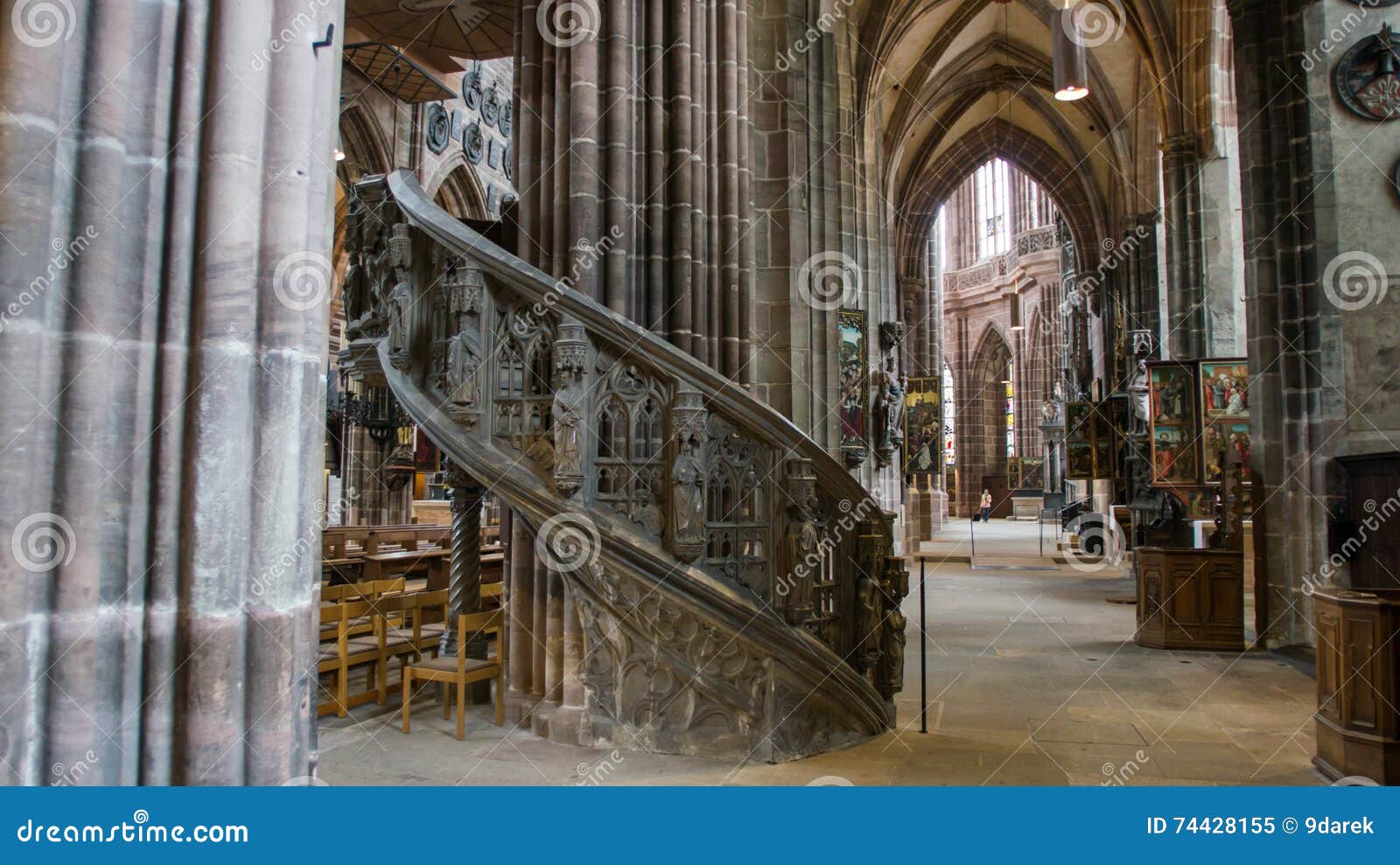 the winding stairs to the pulpit