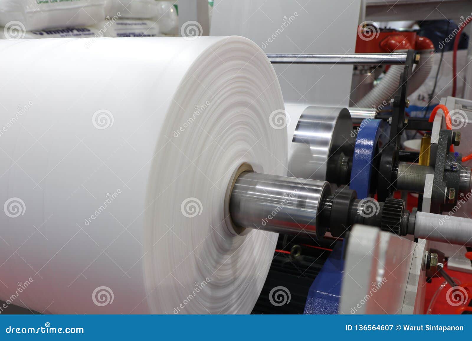 Winding Unit of Extrusion Plastic Film Blowing Machine Stock Image Image of metal, bags 136564607