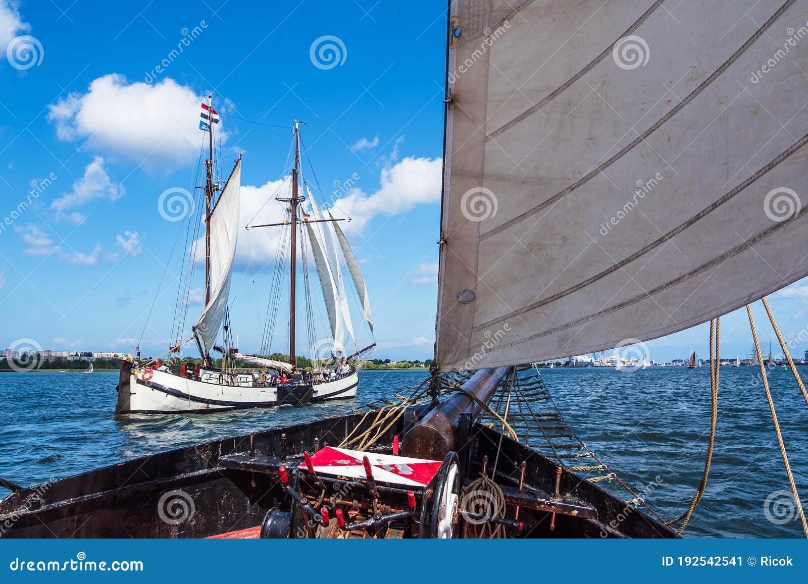 windjammer on the hanse sail in rostock, germany