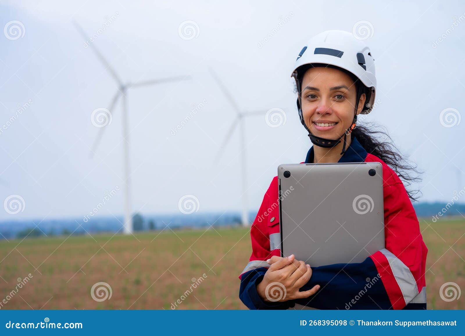 Windmill Engineer Inspection and Progress Check Wind Turbine Stock