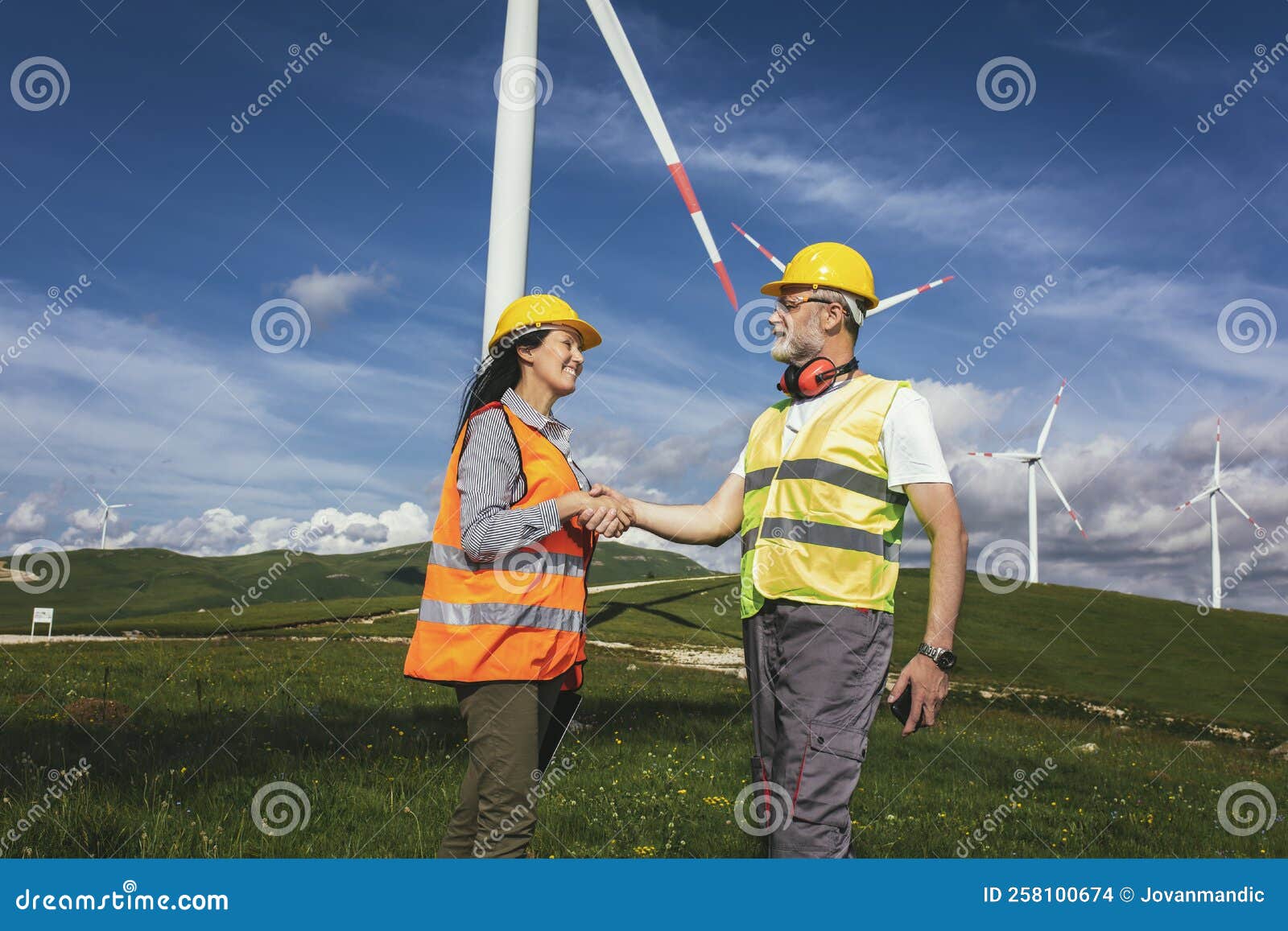 Windmill Engineer Inspection and Progress Check Wind Turbine Stock