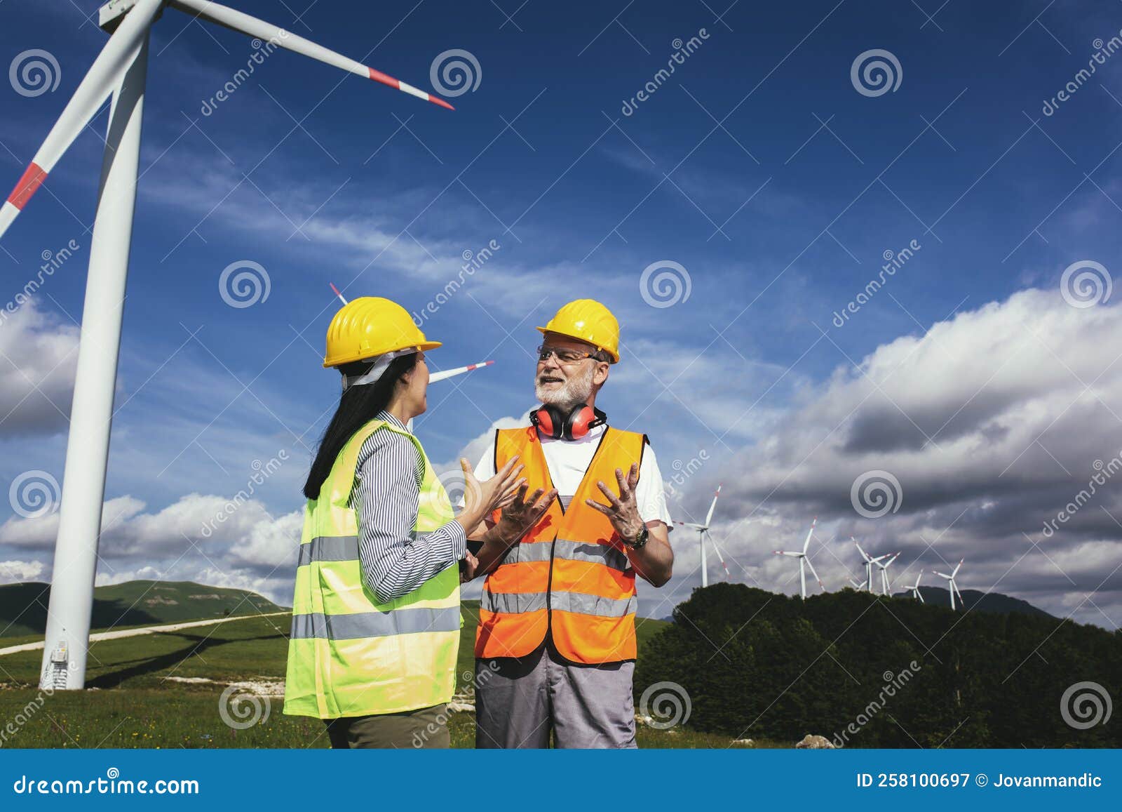 Windmill Engineer Inspection and Progress Check Wind Turbine Stock