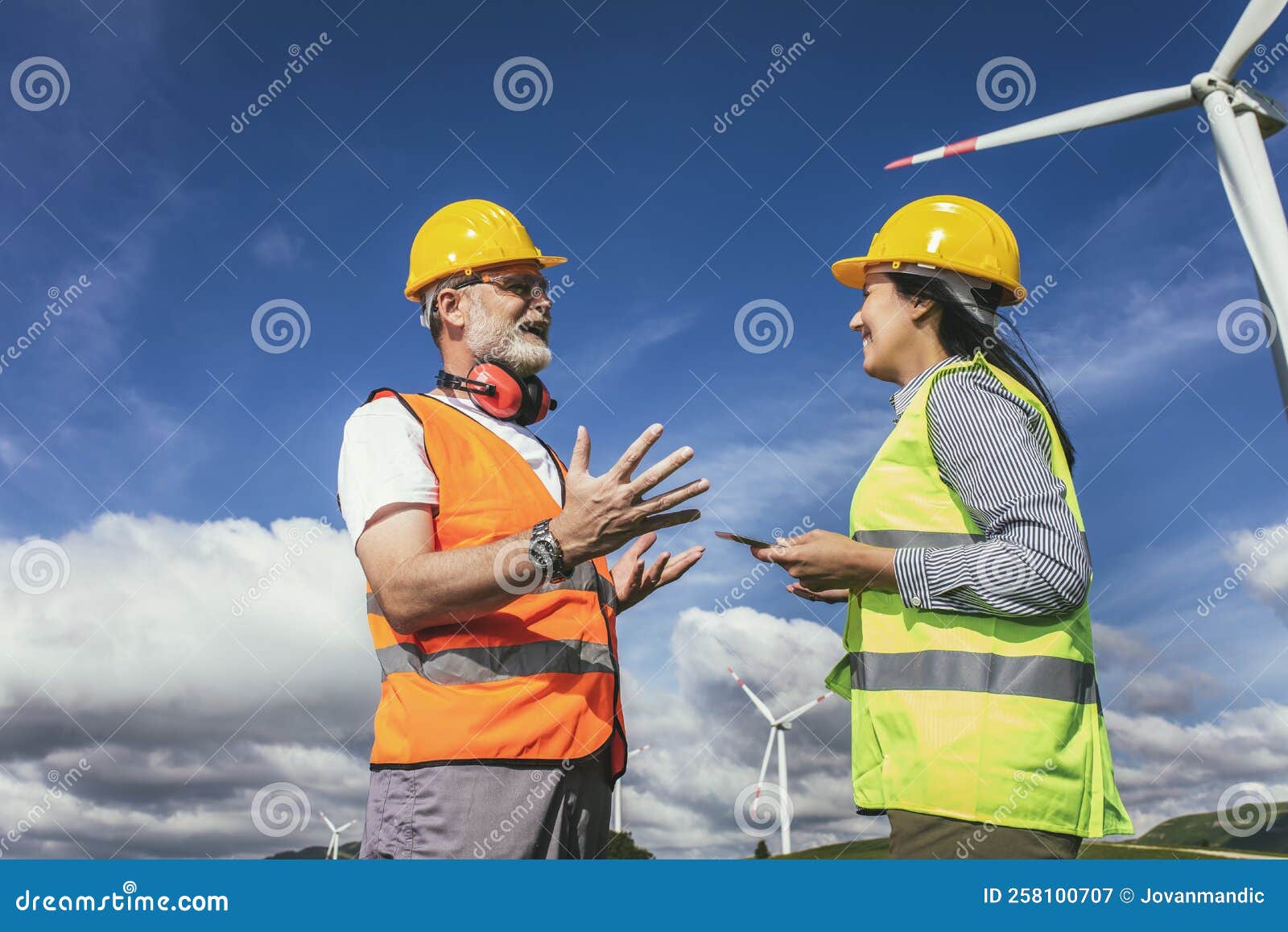 Windmill Engineer Inspection and Progress Check Wind Turbine Stock