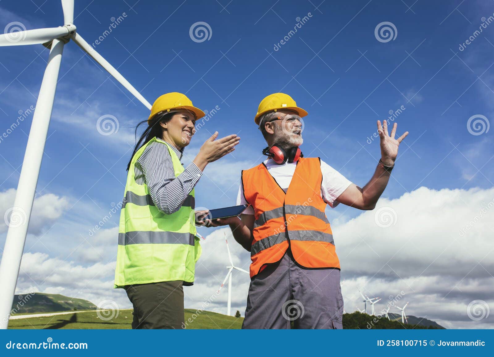 Windmill Engineer Inspection and Progress Check Wind Turbine Stock