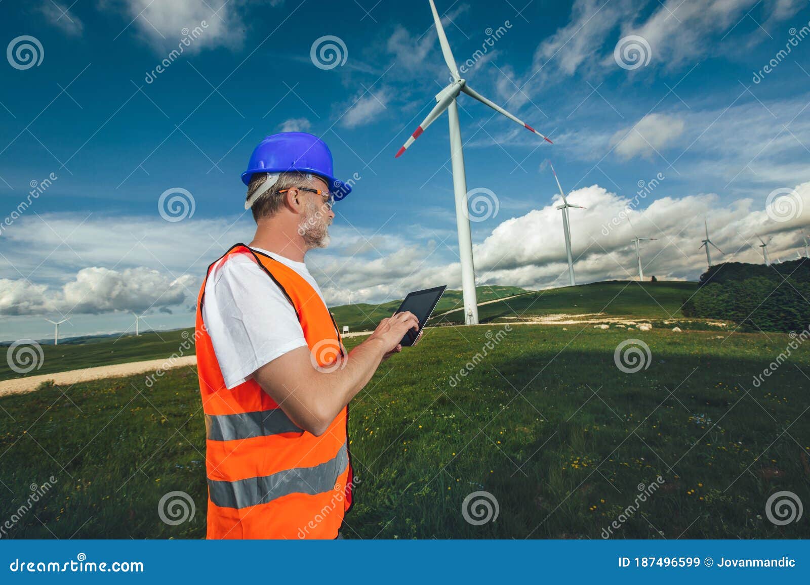 Windmill Engineer Inspection and Progress Check Wind Turbine Stock