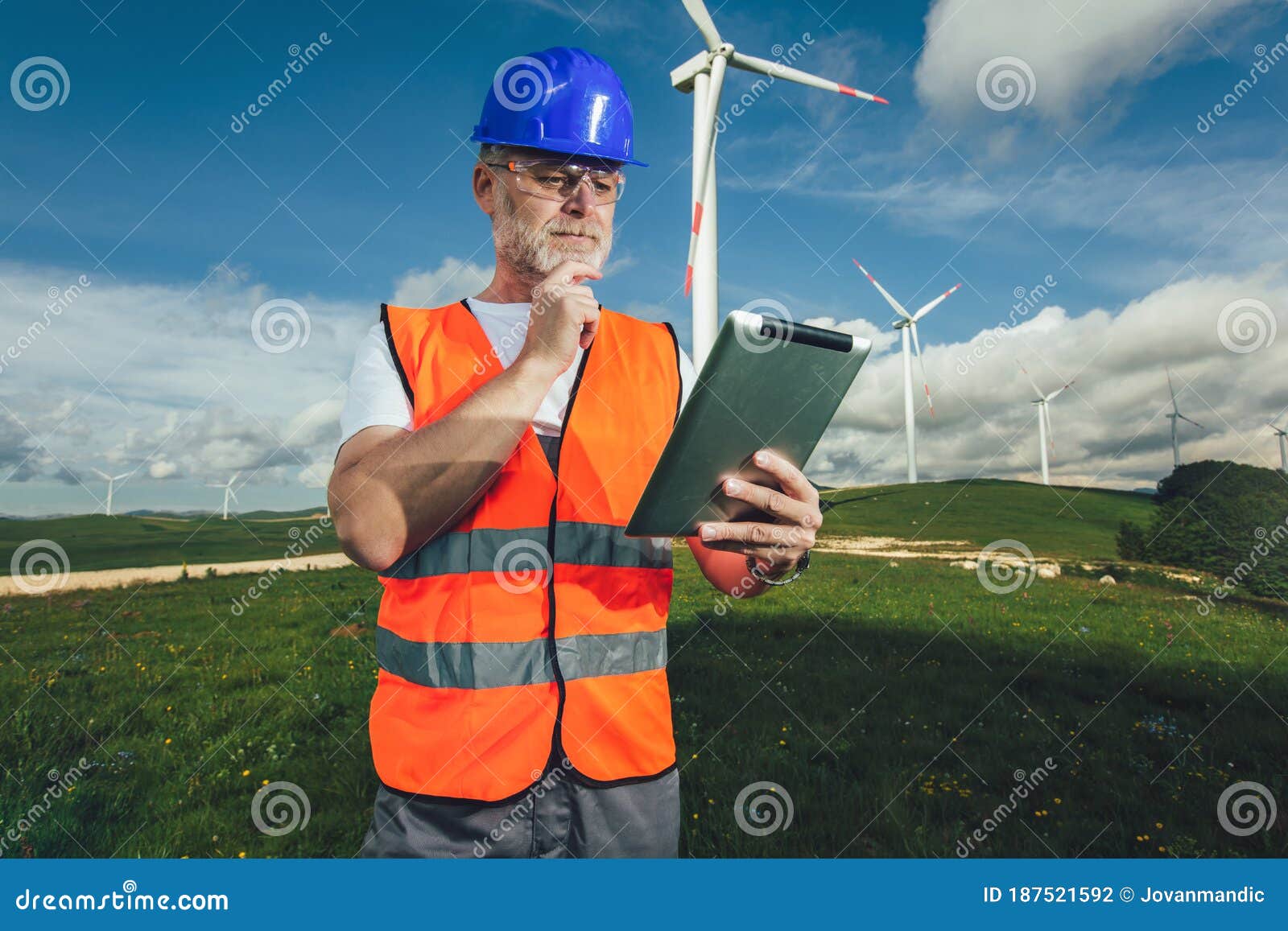 Windmill Engineer Inspection and Progress Check Wind Turbine Stock