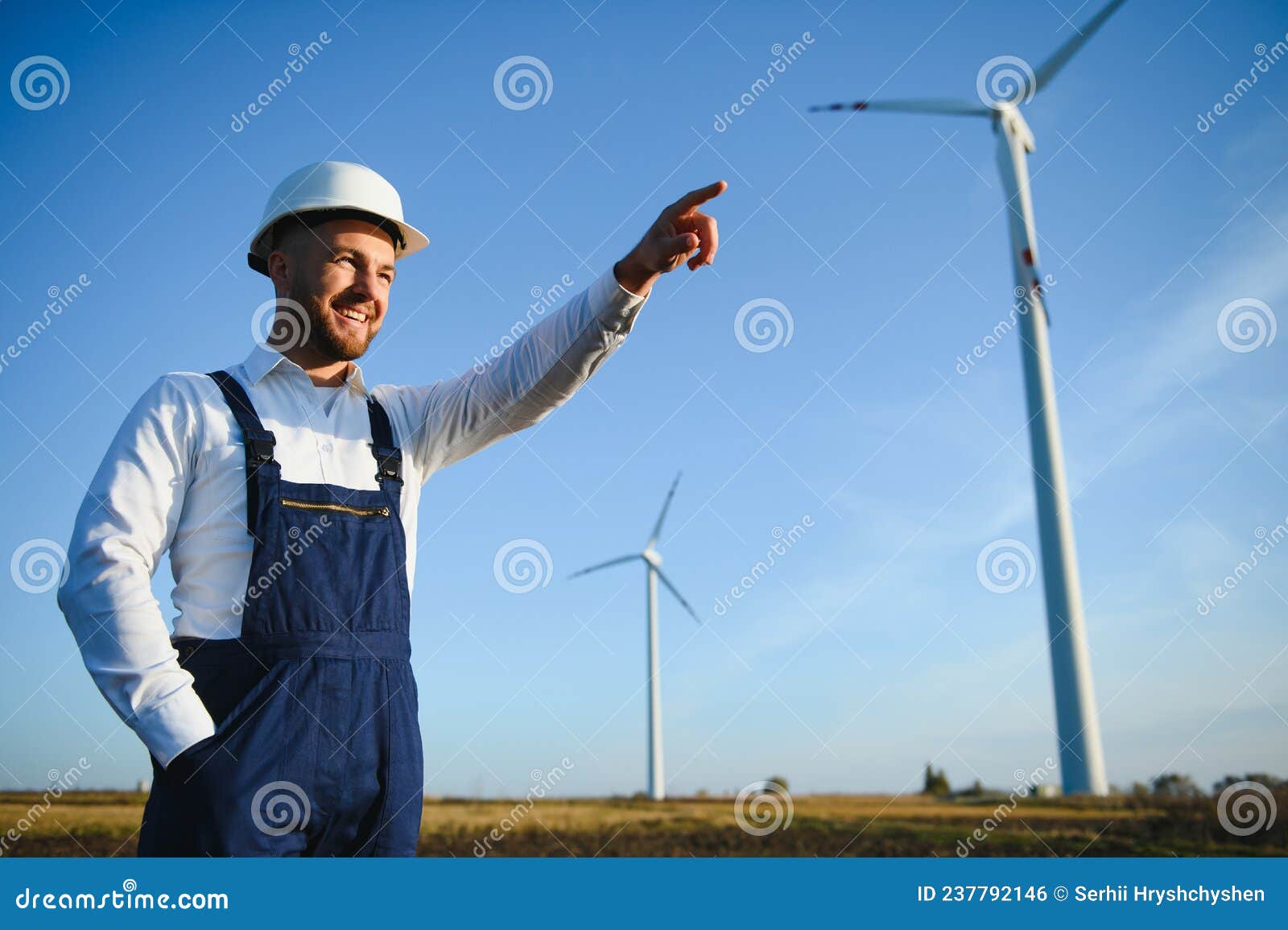 Windmill Engineer Inspection and Progress Check Wind Turbine Stock
