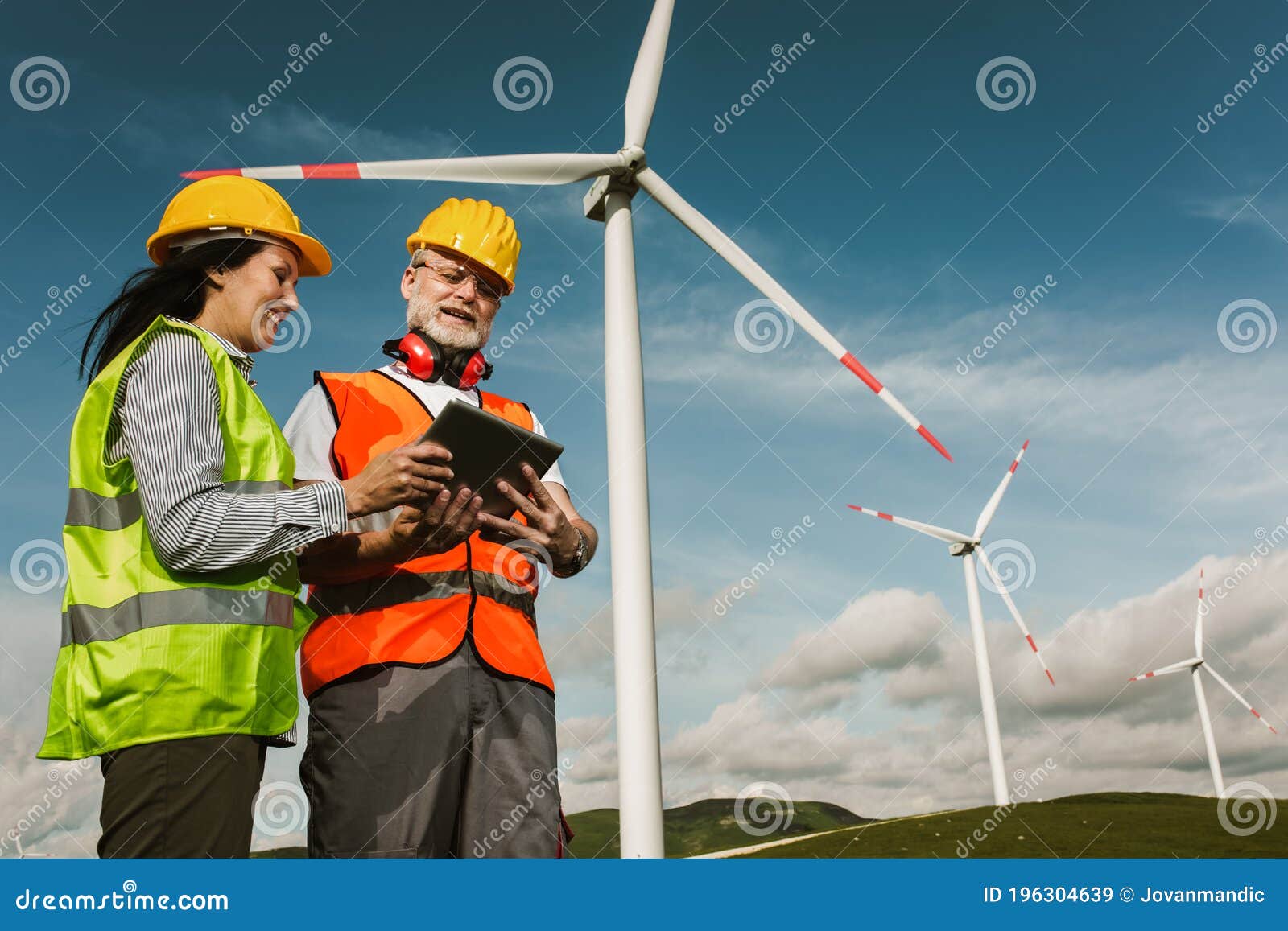 Windmill Engineers Inspection and Progress Check Wind Turbine Stock